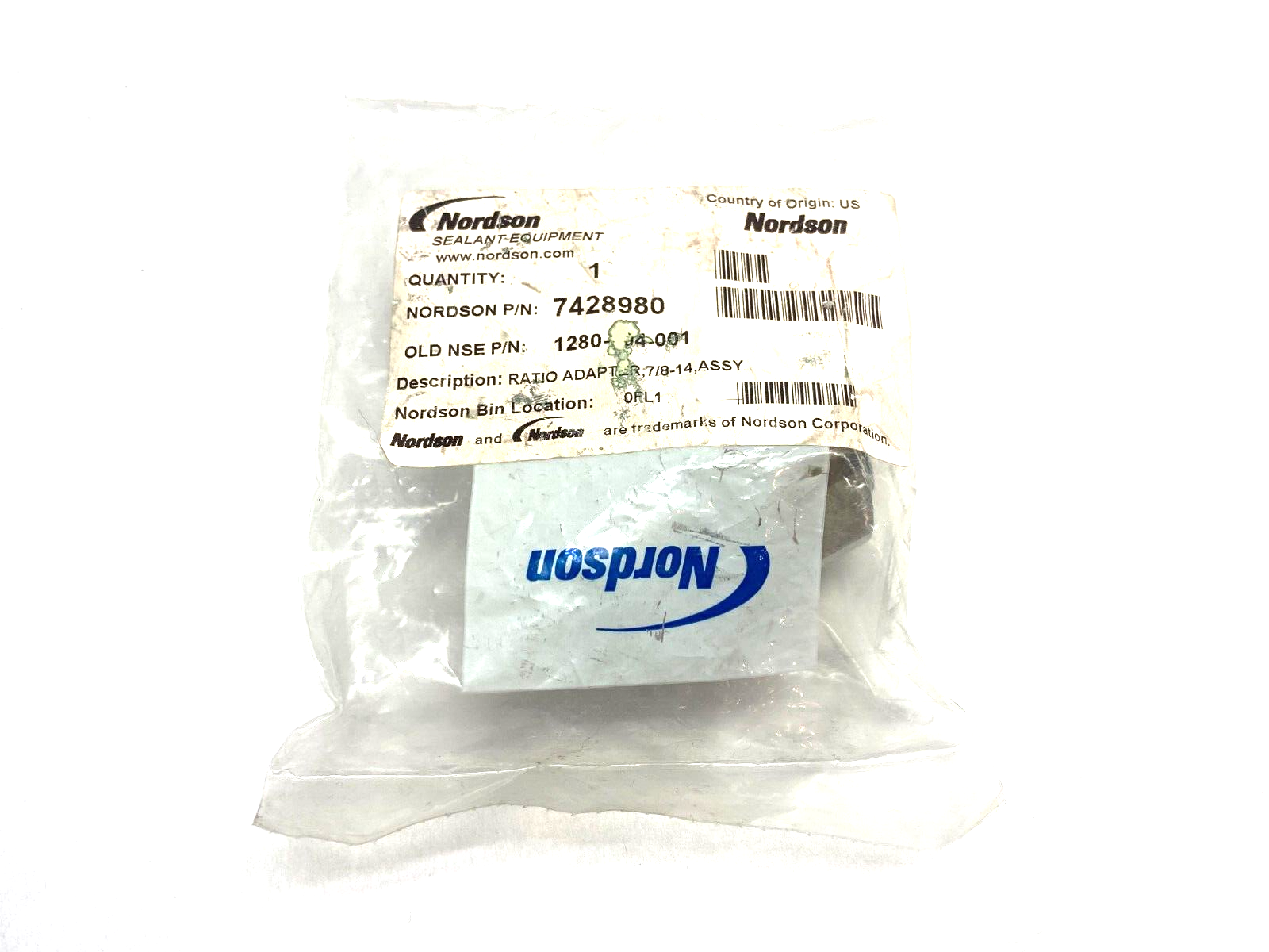 Nordson 7428980 Ratio Adapter 7/8"-14 Assembly 1280-104-001 - Maverick Industrial Sales