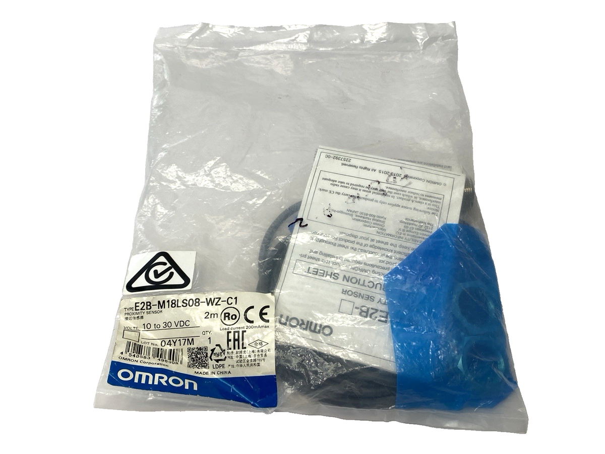 E2B-M18LS08-WZ-C1 | Omron Inductive Proximity Sensor 2m 10-30VDC - New - Maverick Industrial Sales