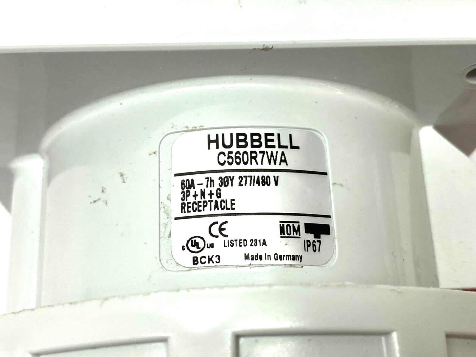 Hubbell C560R7WA Heavy Duty Female Pin & Sleeve Receptacle 4-Pole 5-Wire RED - Maverick Industrial Sales