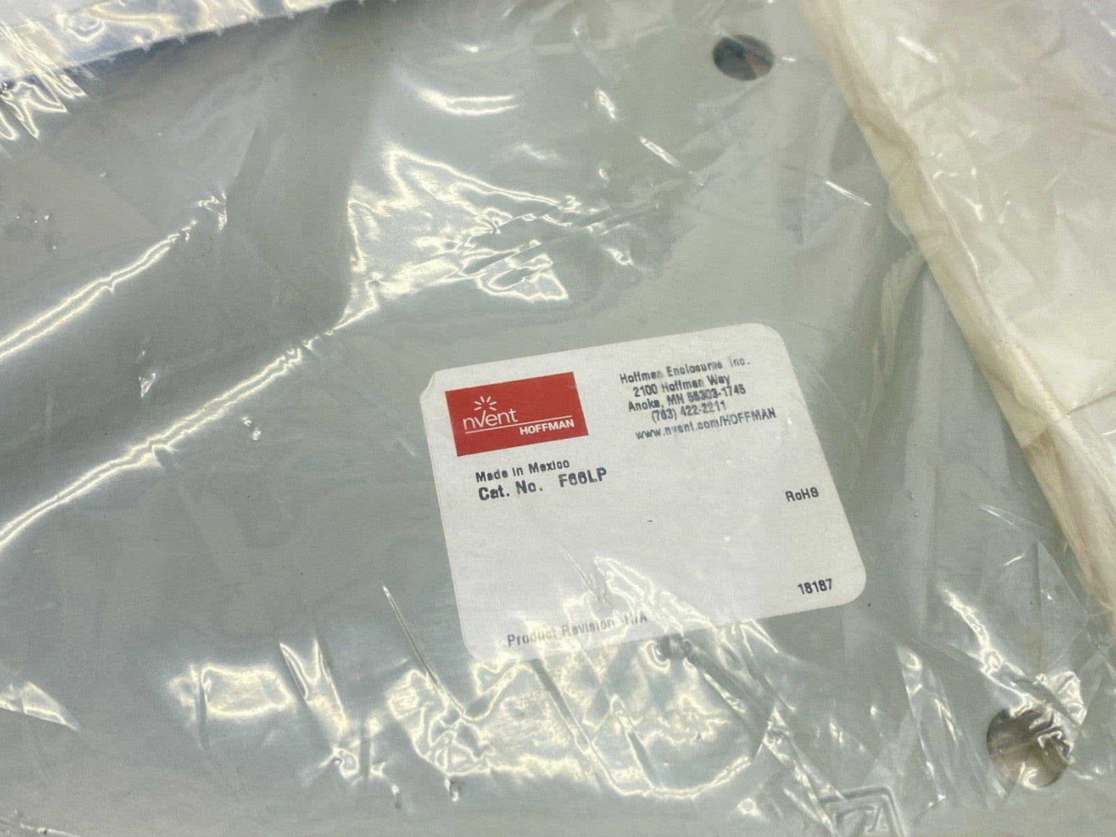 F66LP | Hoffman Closure Plate Hinged-Cover Lay-In Wireway 6" x 6" Gray Steel - New - Maverick Industrial Sales