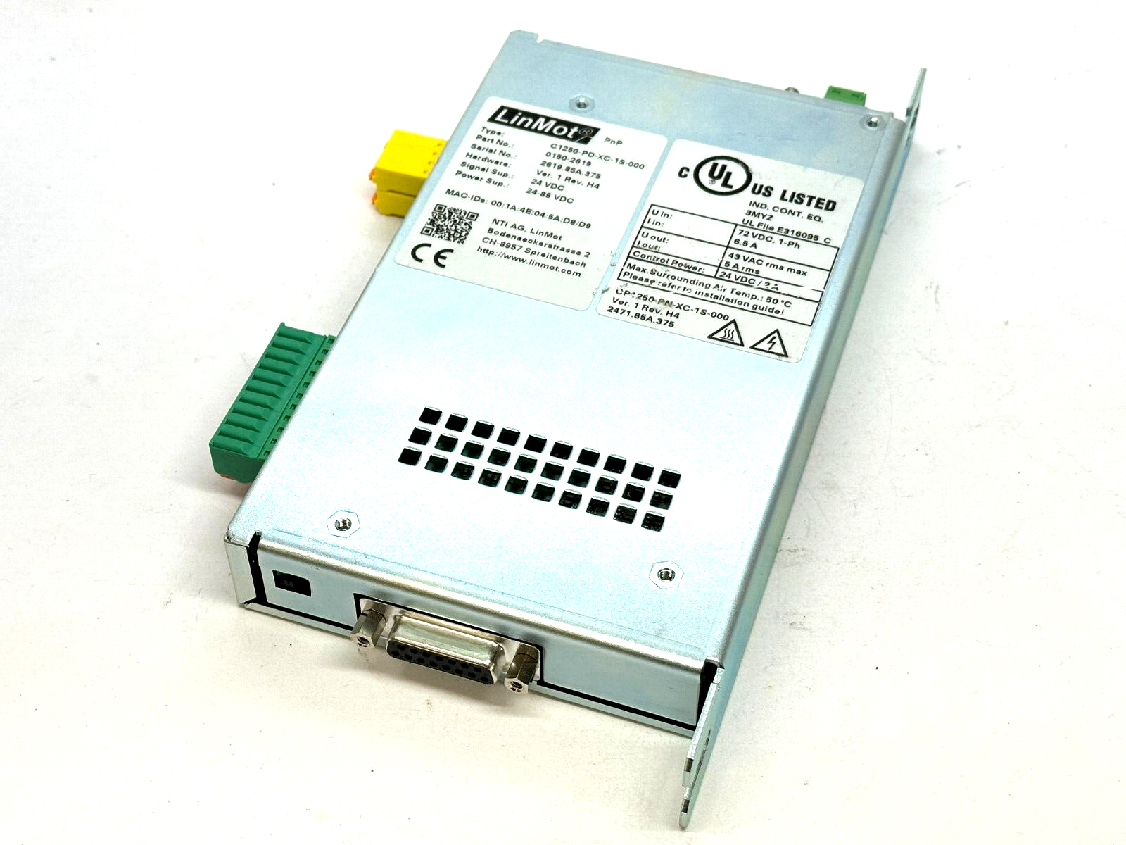 LinMot 0150-2619 PROFIdrive Servo Drive 25A 72VDC STO C1250-PD-XC-1S-000 - Maverick Industrial Sales