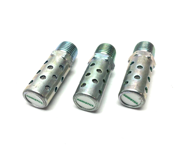 Numatics M2MB Pneumatic Muffler/Silencer 1/4"BSPT Metal Body LOT OF 3