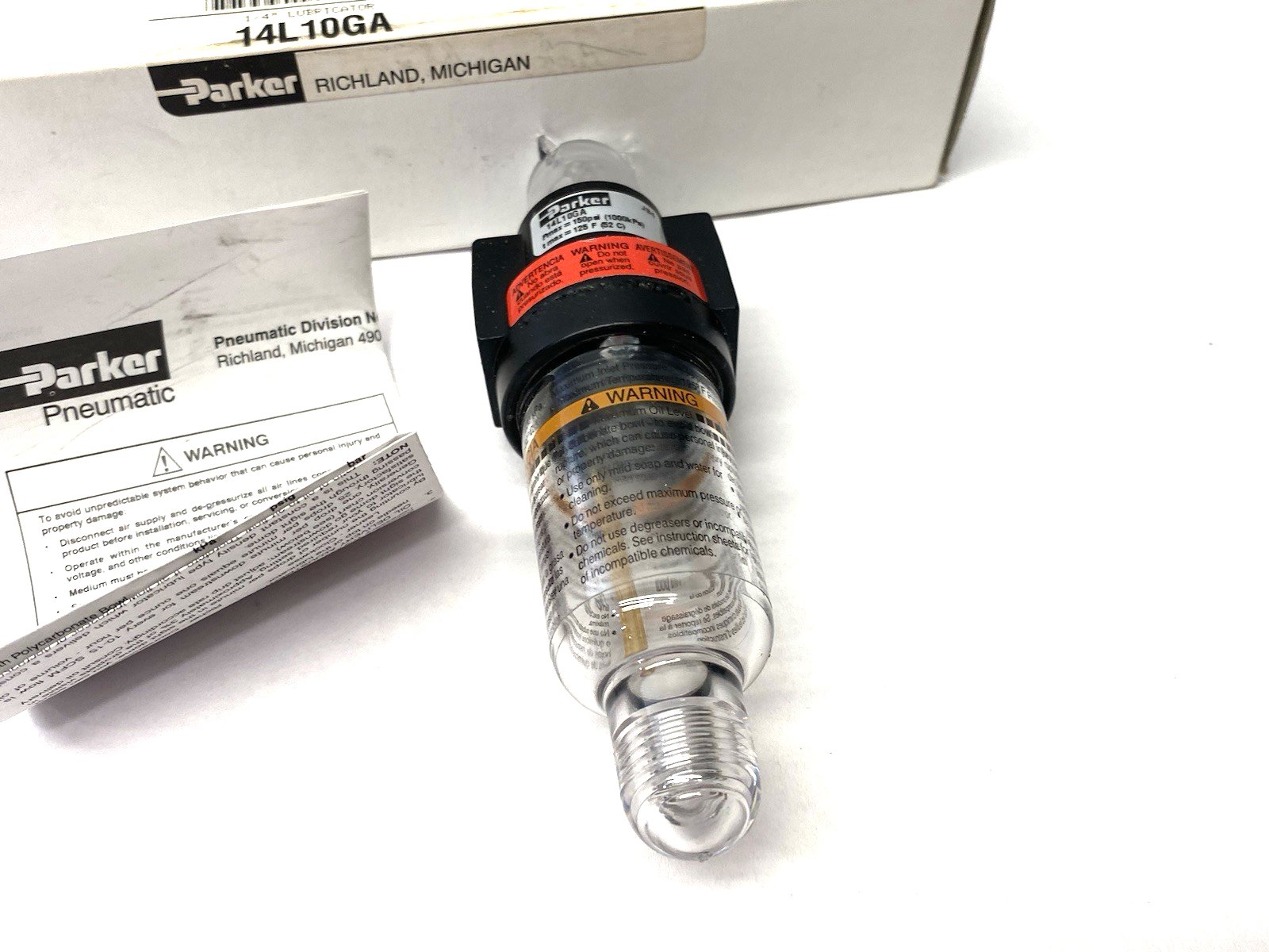 14L10GA | Parker Modular Lubricator 1/4" Ports - New – Open box - Maverick Industrial Sales