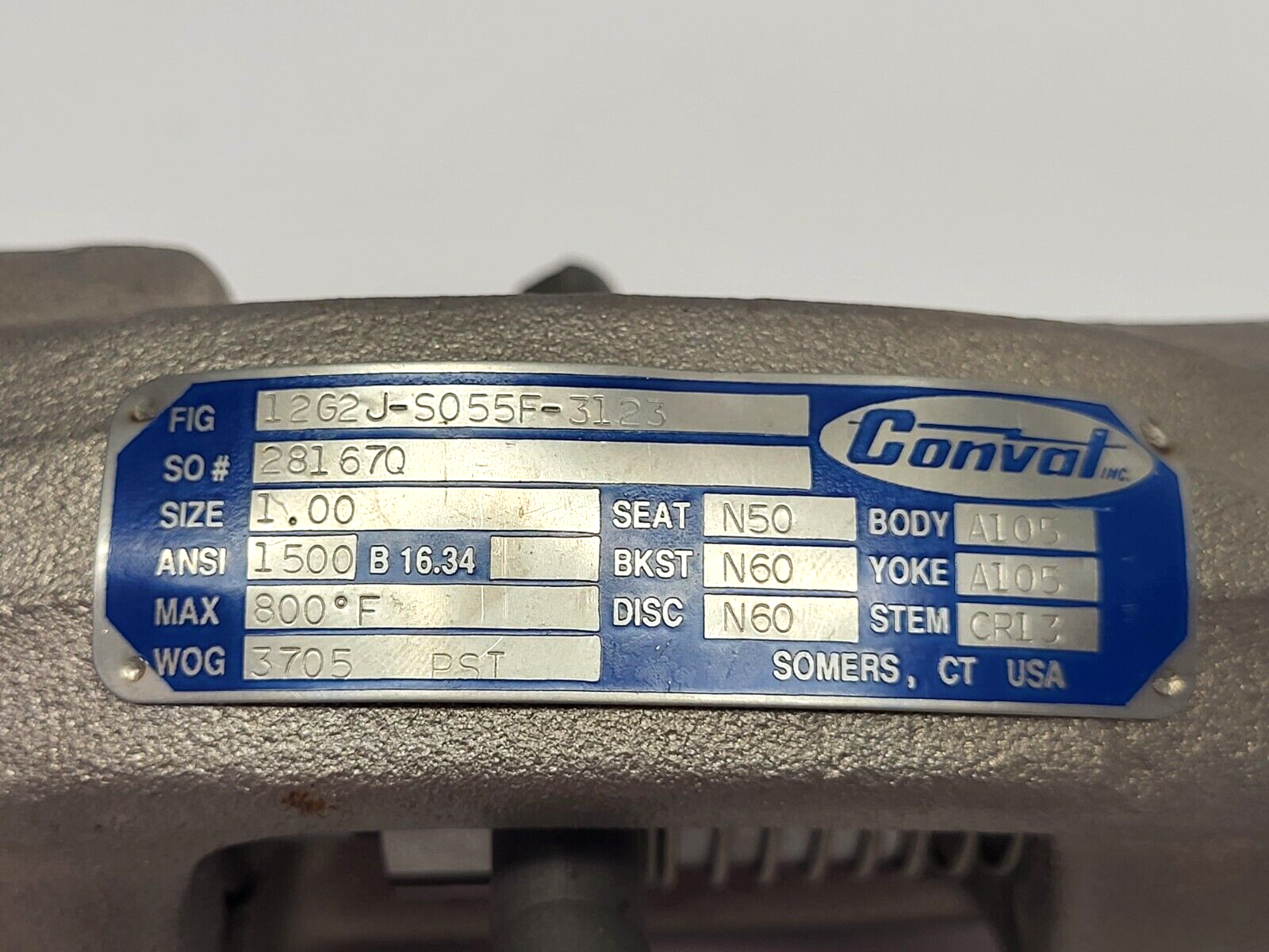 Conval 12G2J-S055F-3123 Steel Socket Weld Globe Valve 1" - Maverick Industrial Sales