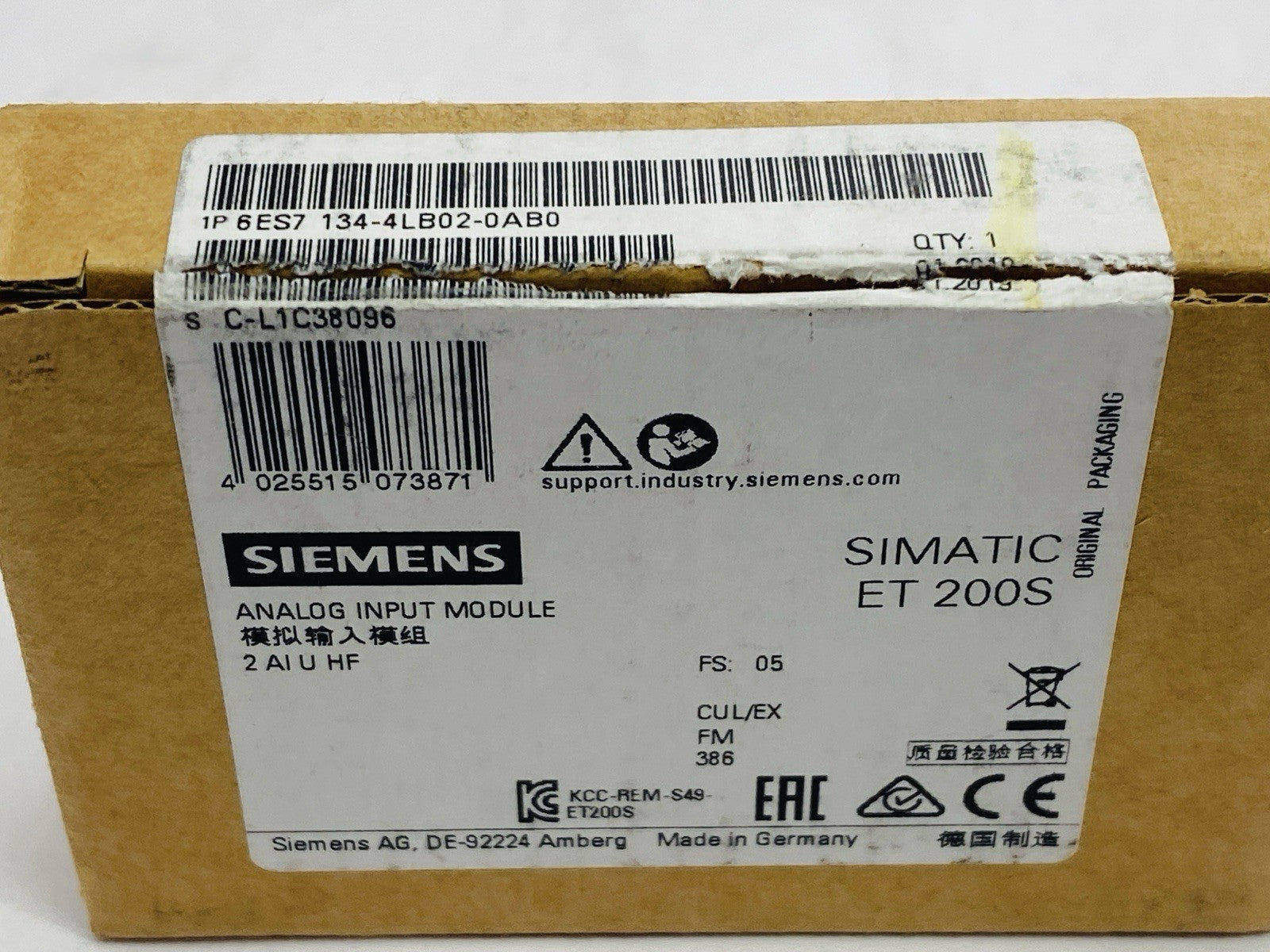 Siemens 6ES7134-4LB02-0AB0 SIMATIC ET 200S Analog Input Module - Maverick Industrial Sales