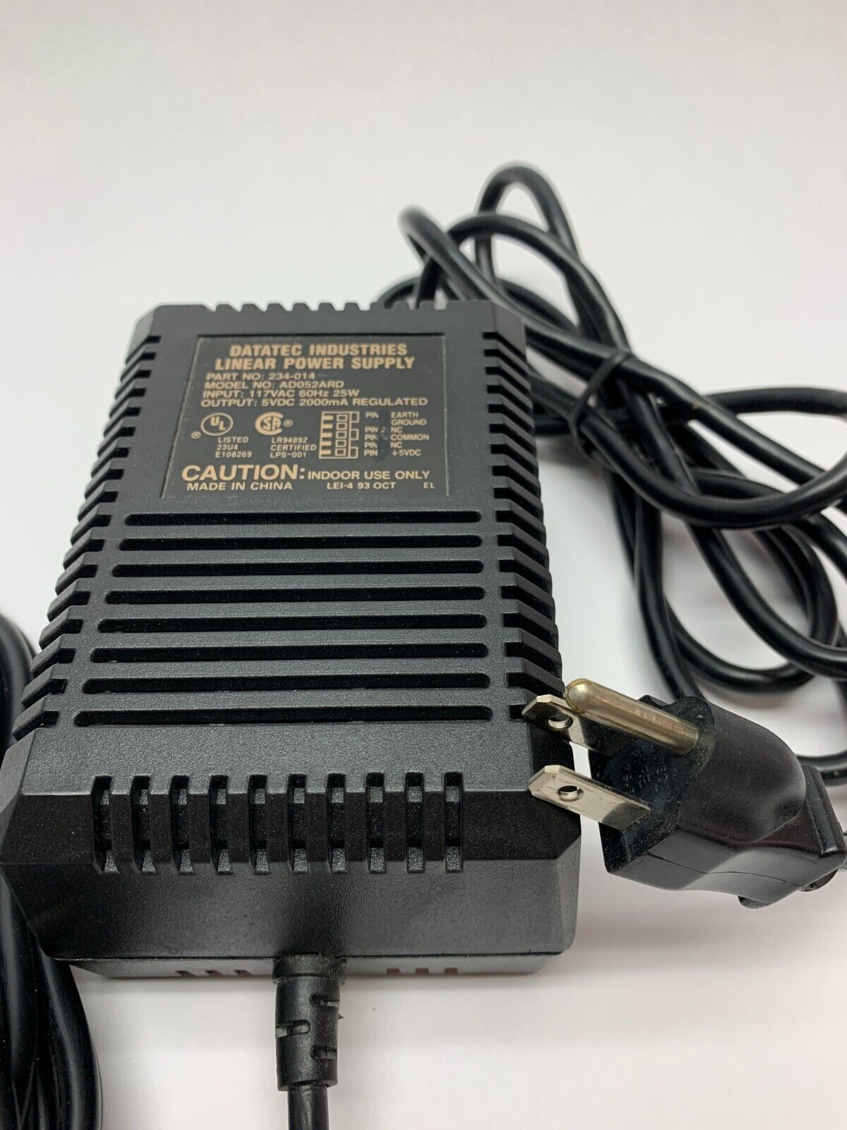 DataTec Industries 234-014 Linear Power Supply 117VAC 60Hz 25W AD052ARD - Maverick Industrial Sales