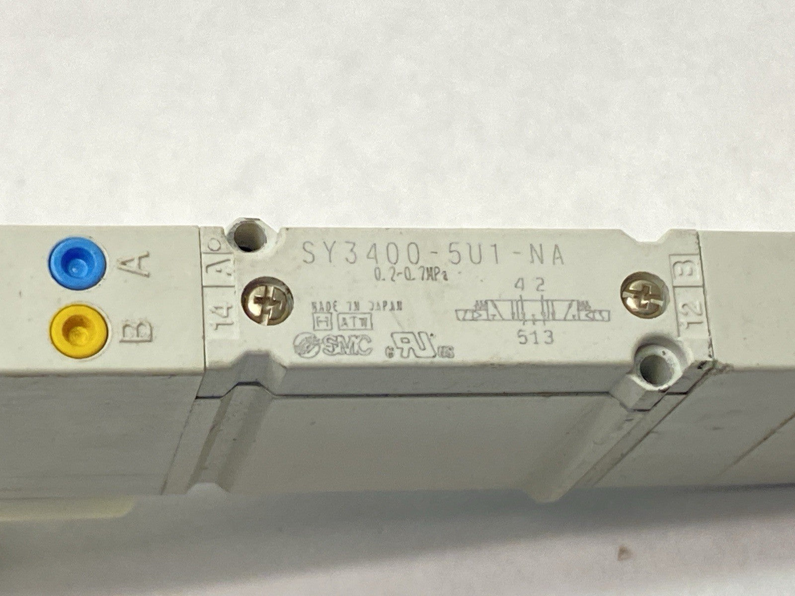 SY3400-5U1-NA | SMC 5-Port Solenoid Valve SY3000 24VDC Exhaust Center - Used - Maverick Industrial Sales
