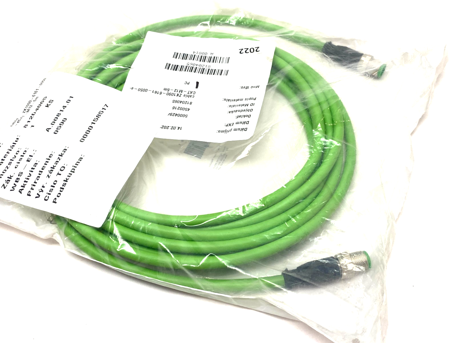 Beckhoff ZK1090-6161-0050 Double Ended EtherCAT Cable M12 4-Pin 053771 - Maverick Industrial Sales