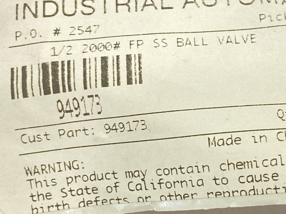 949173 | Midland Industries 2-Piece Ball Valve 1/2" FPT x FPT 2000psi - New – Open box - Maverick Industrial Sales