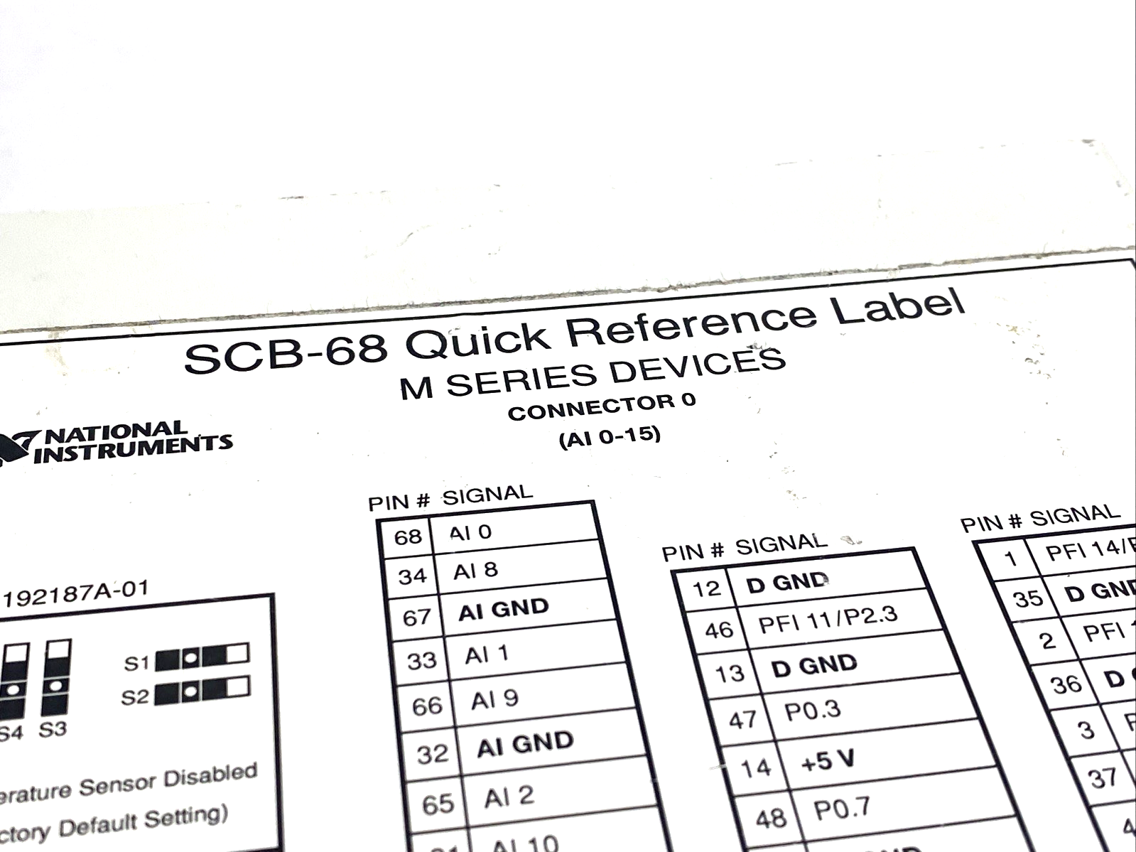 SCB-68 | National Instruments 68-Pin Shielded I/O Terminal Block Unit 182469F-01L - For parts or not working - Maverick Industrial Sales