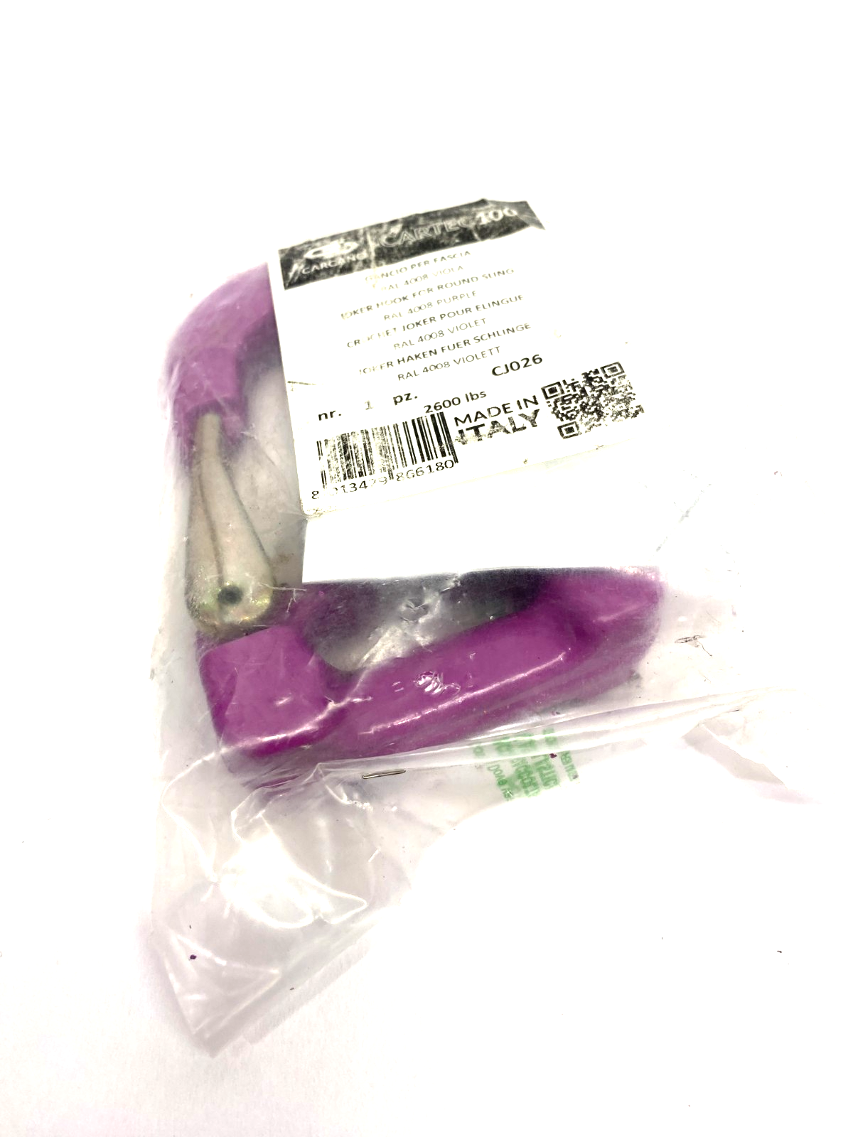 Carcano CJ026 Cartec100 Synthetic Joker Sling Hook Purple WLL 2,600 lbs - Maverick Industrial Sales