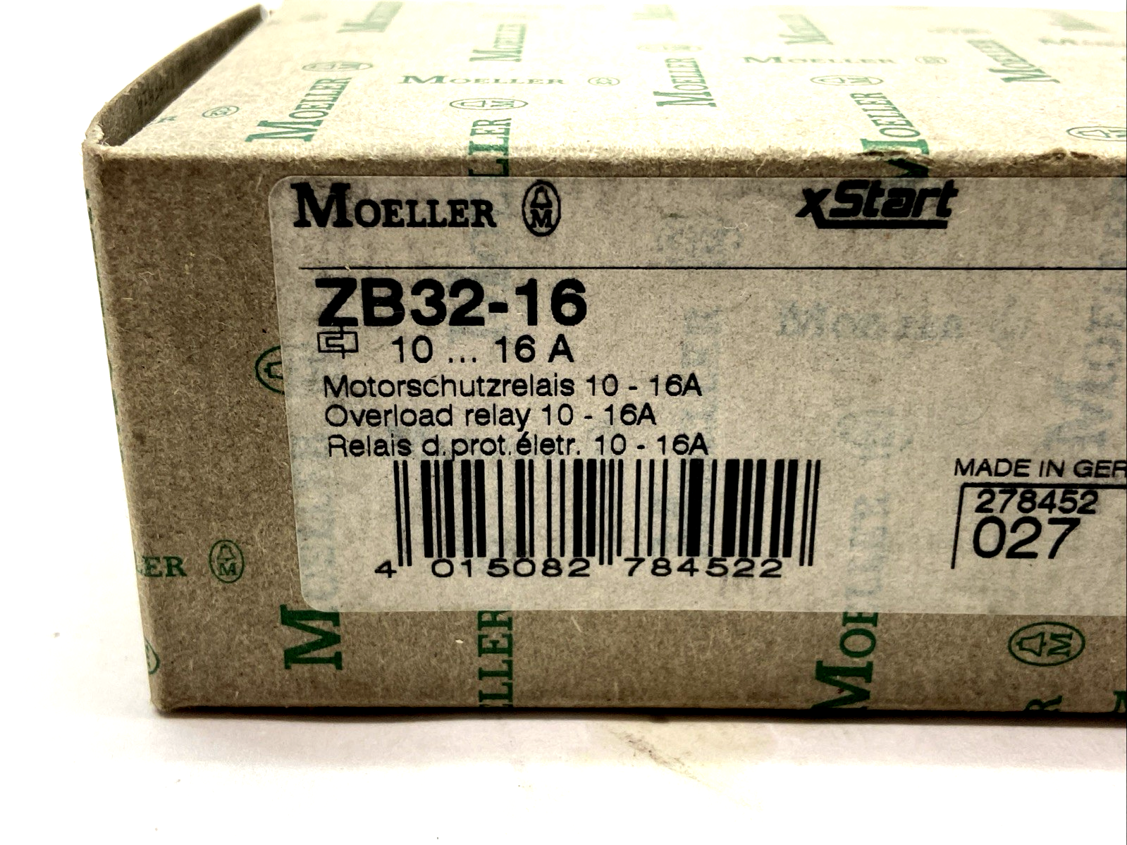 Eaton Moeller ZB32-16 Overload Relay 10-16A 1N/O 1N/C 278452 - Maverick Industrial Sales