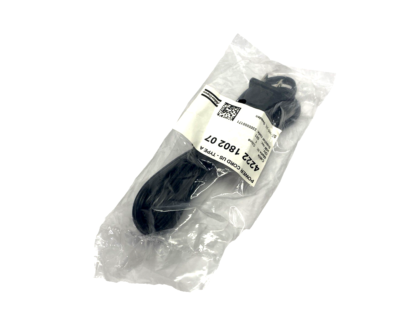 Atlas Copco 4222 1802 07 HW Rev. 001 Power Cable US Type A - Maverick Industrial Sales