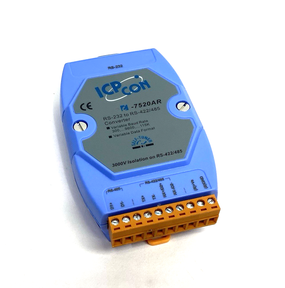 I-7520AR | ICP DAS RS-232 to RS-422/RS-485 Converter, DIN Mount - Used - Maverick Industrial Sales