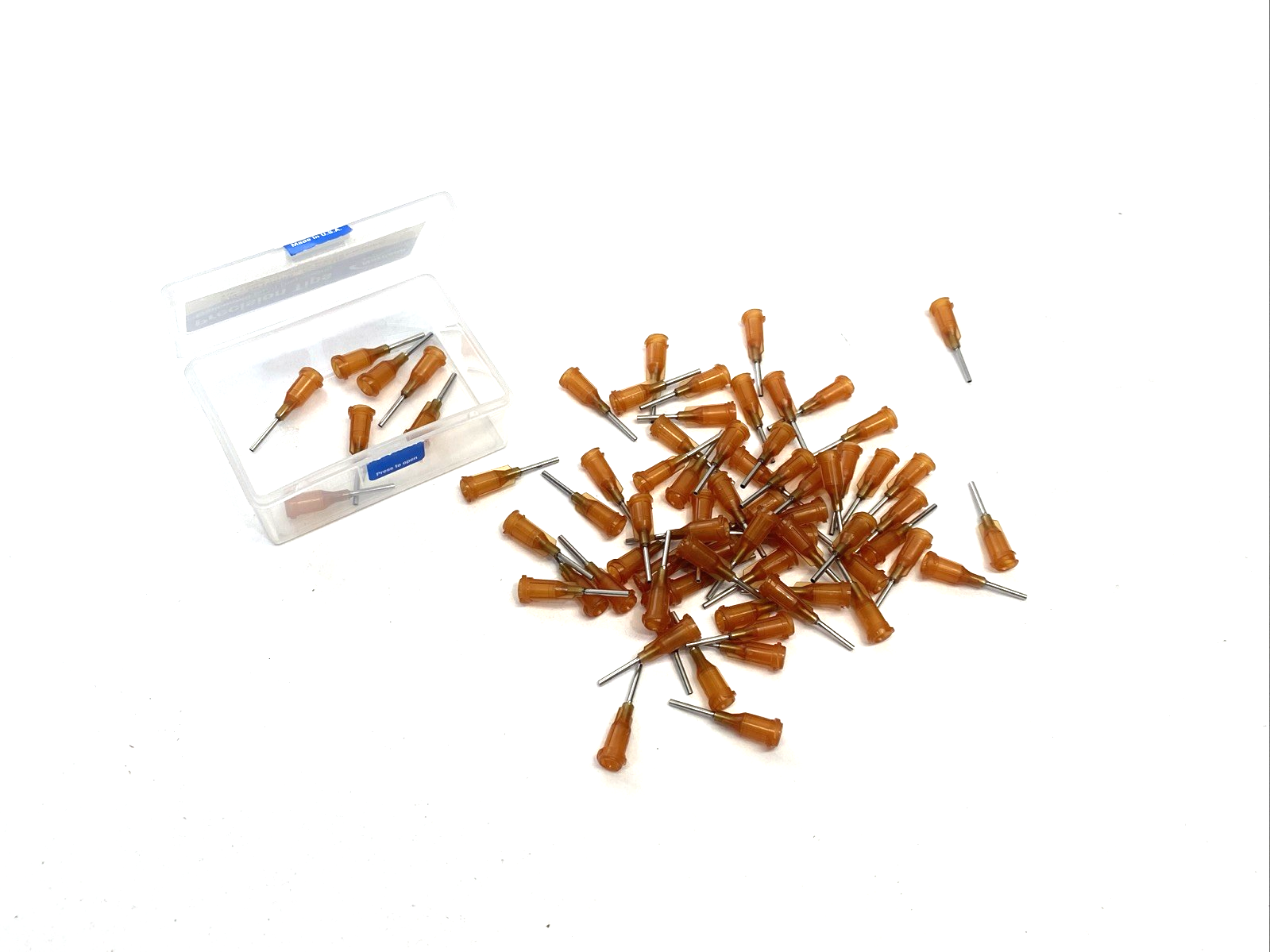 Nordson EFD 7018068 Precision Dispense Tip 15GA GP 0.054" x 0.5" Amber 50-PACK - Maverick Industrial Sales