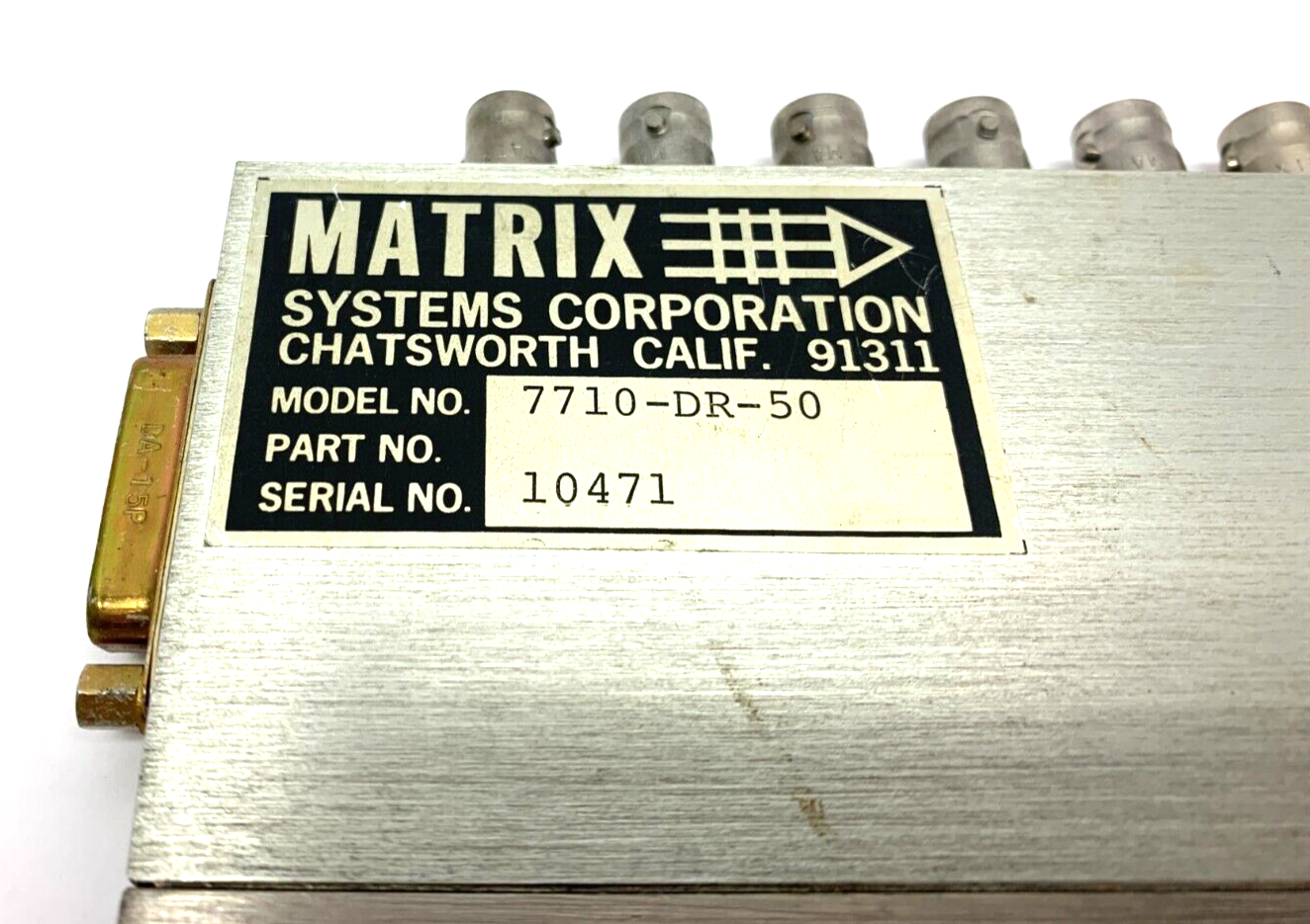 Matrix Systems 7710-DR-50 Coaxial Relay Module 7000 Series 10-Port - Maverick Industrial Sales