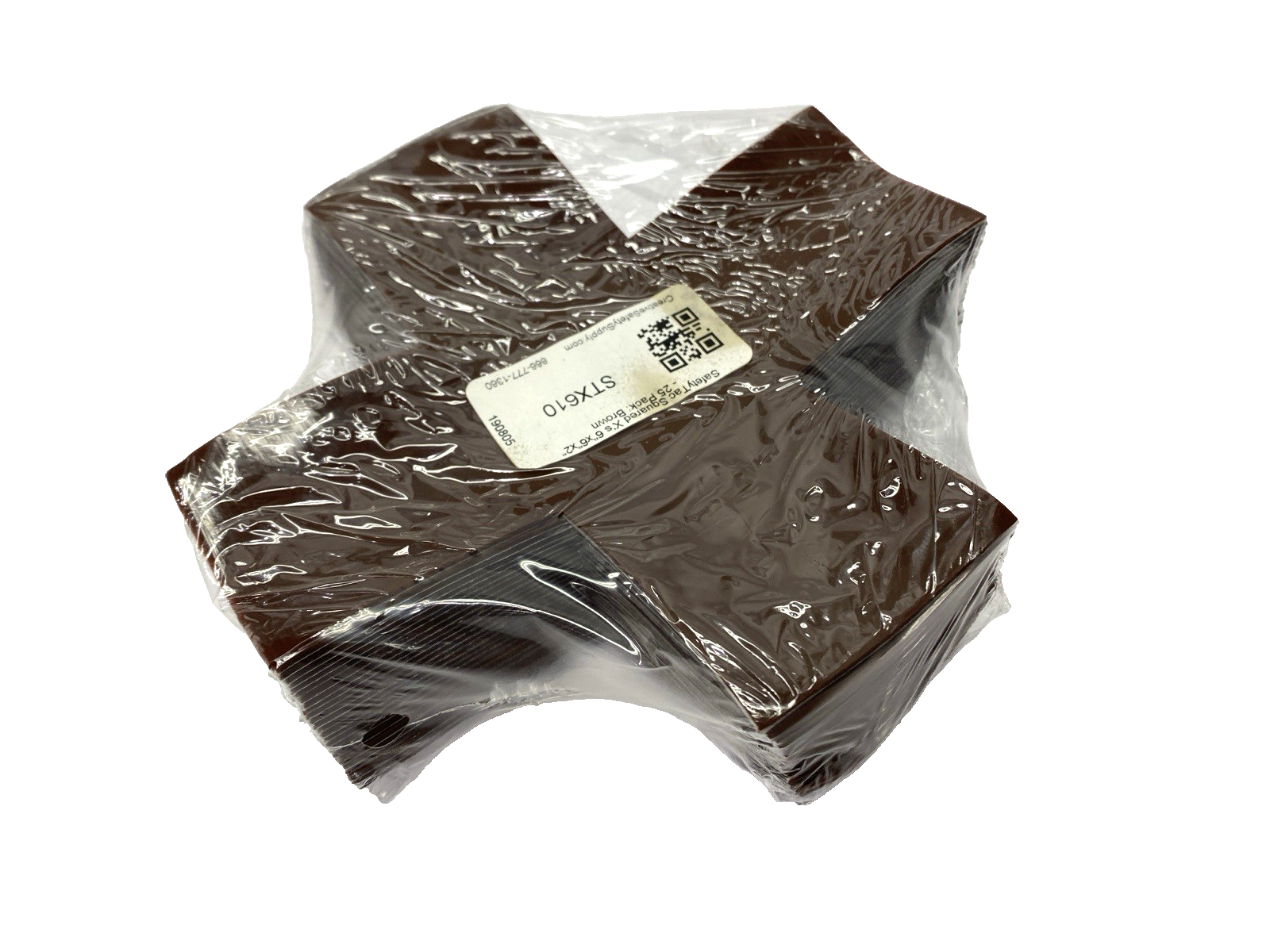 STX610 | SafetyTac Squared X's Brown Floor Marking Sticker 6" x 6" x 2" PKG OF 25 - New - Maverick Industrial Sales