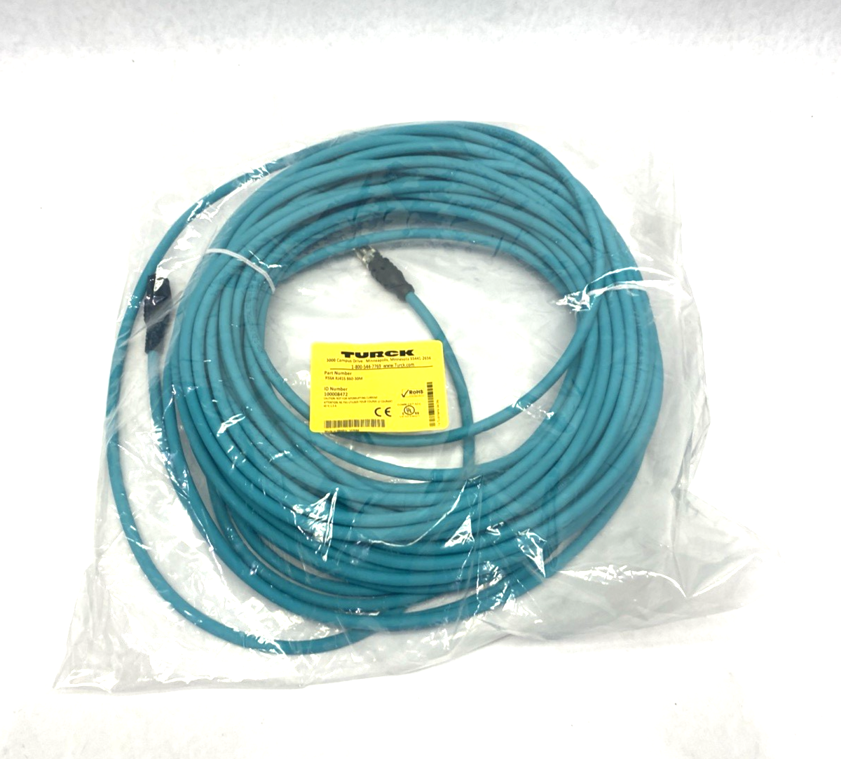 RSSX RJ45S 860-30M | Turck Dbl-End Ethernet Connection Cable X-Coded 100008472 - New - Maverick Industrial Sales
