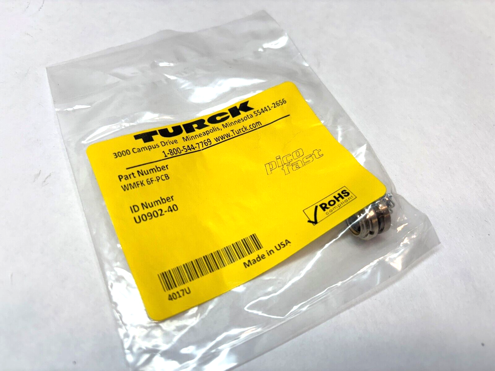Turck WMFK 6F-PCB, M8 Female Picofast Connector Receptacle, U0902-40 - Maverick Industrial Sales
