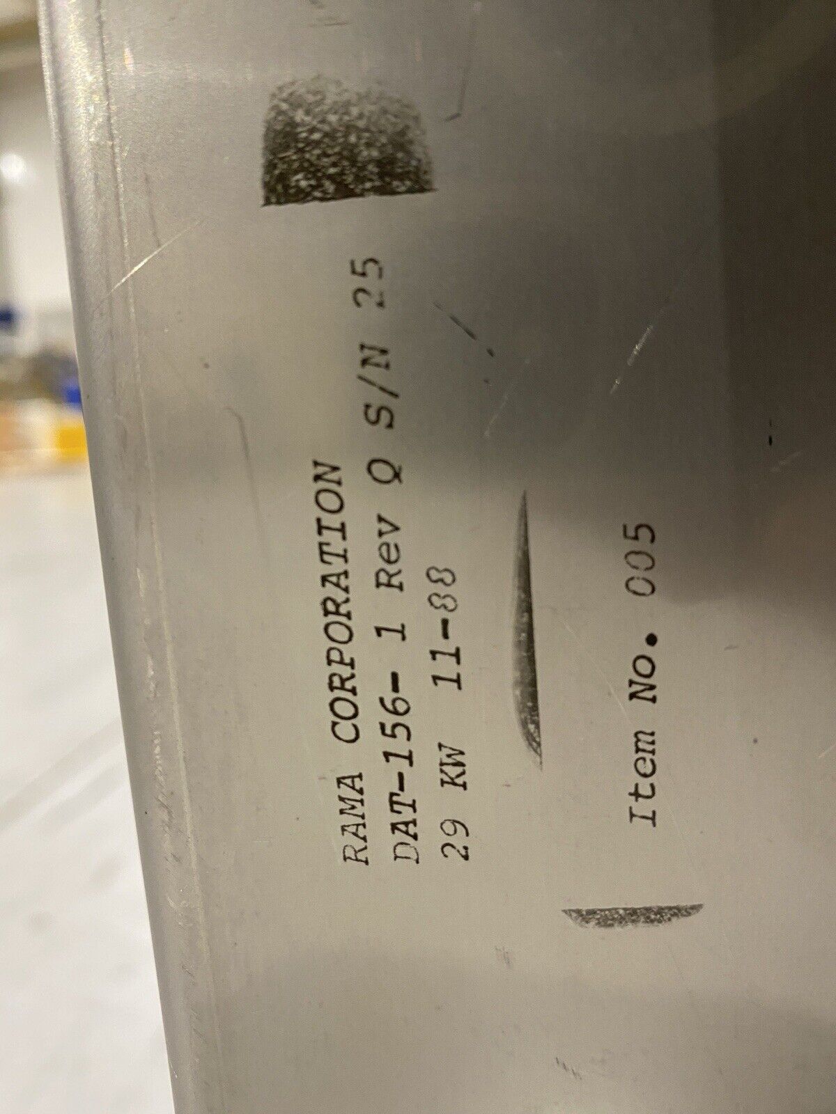 DAT-156-2 Rev Q | Rama Corporation DAT-156-1 Rev Q 29kW Heater - New – Open box - Maverick Industrial Sales