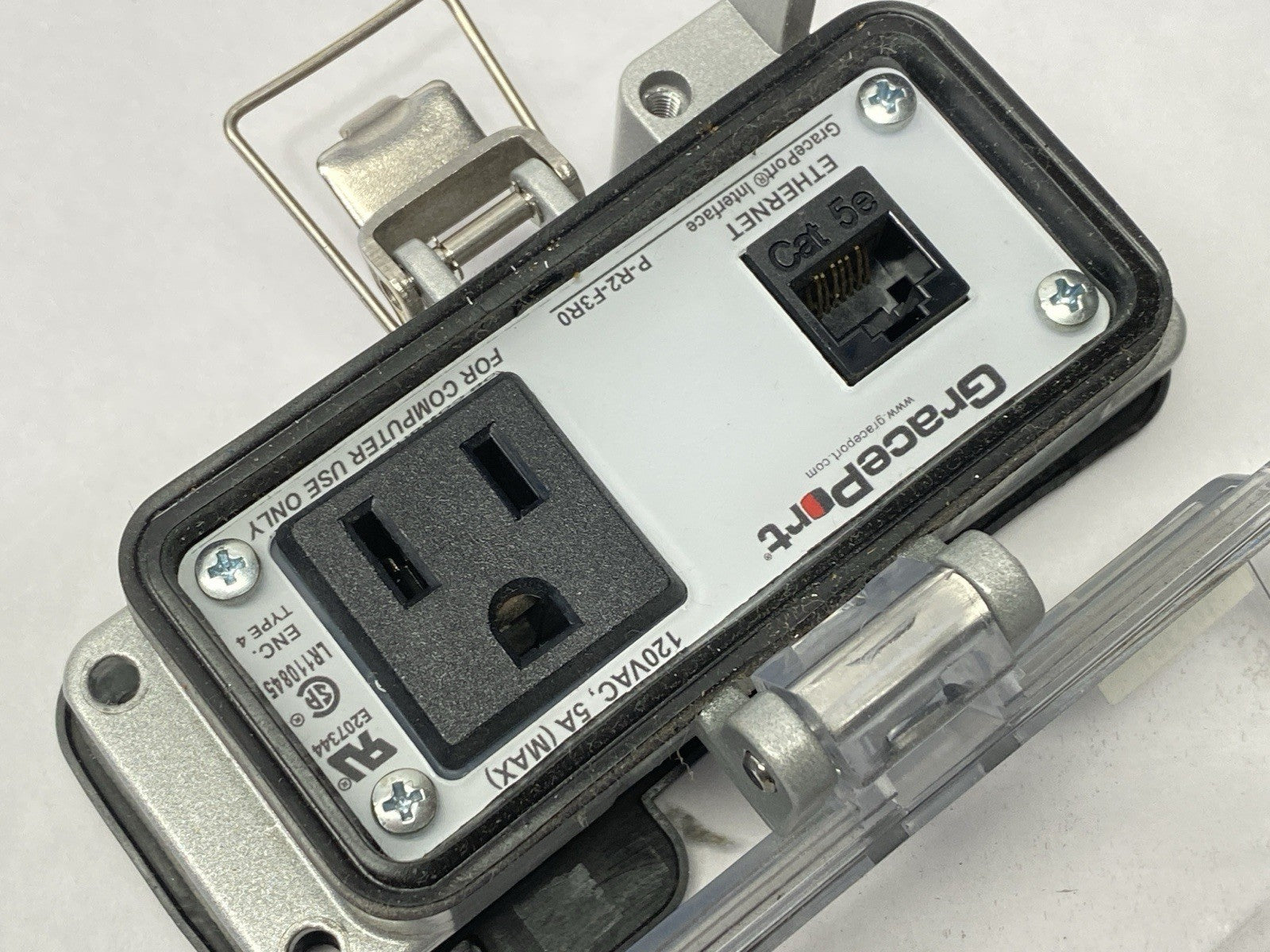 GracePort P-R2-F3R0 RJ45 Ethernet Panel Interface Connector 5A 120VAC - Maverick Industrial Sales