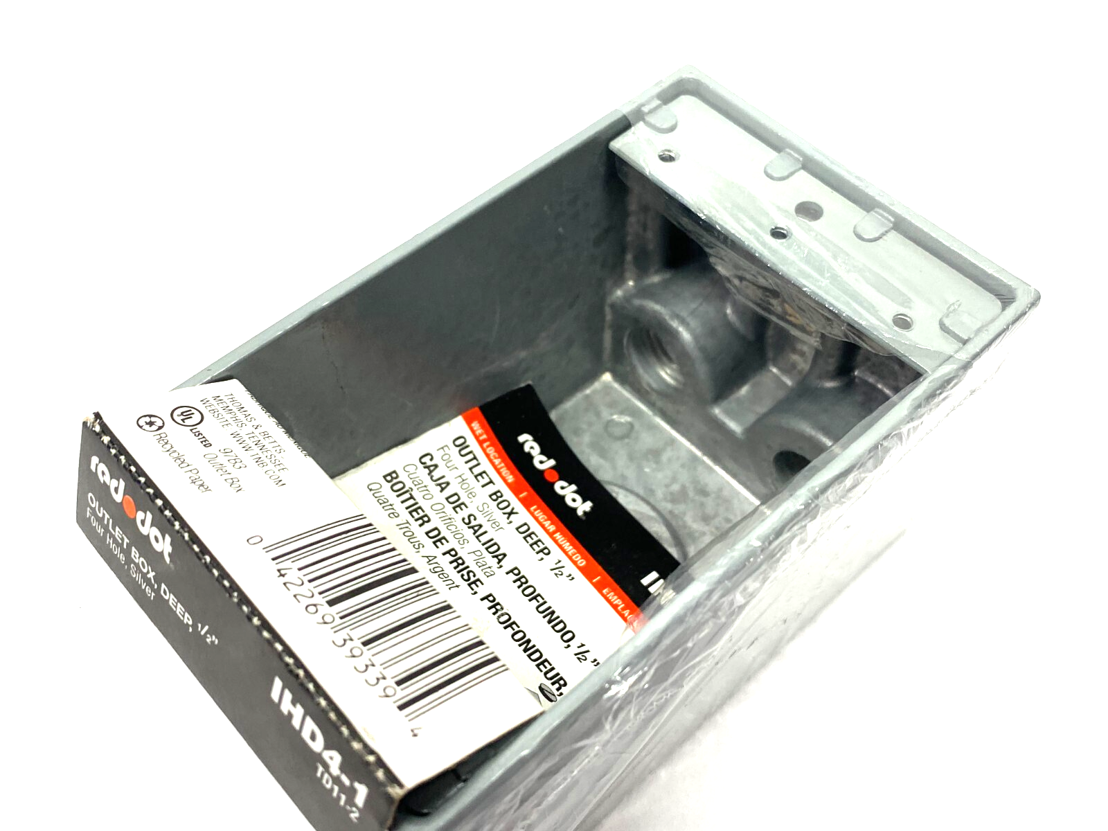 Red Dot IHD4-1 Deep Outlet Box Four Hole 1/2" - Maverick Industrial Sales