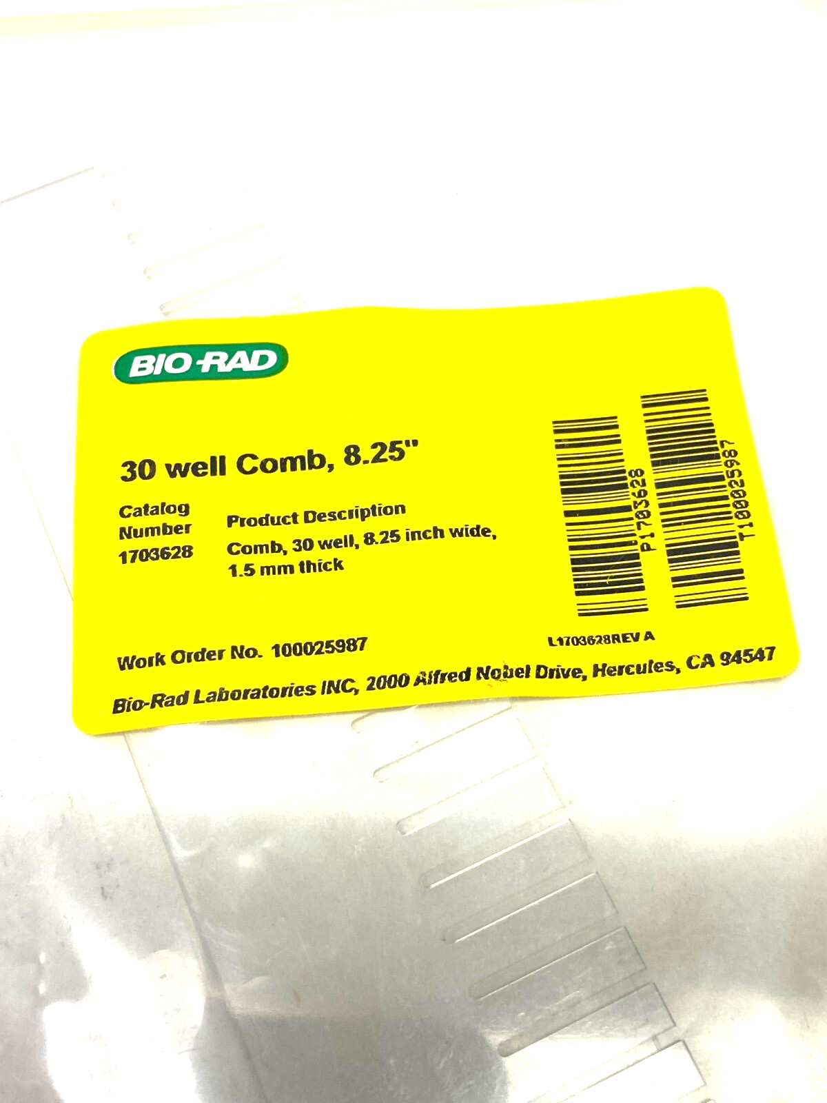 Bio Rad 1703628 Pulsed Field Electrophoresis Comb 30-Well 1.5mm for CHEF System - Maverick Industrial Sales