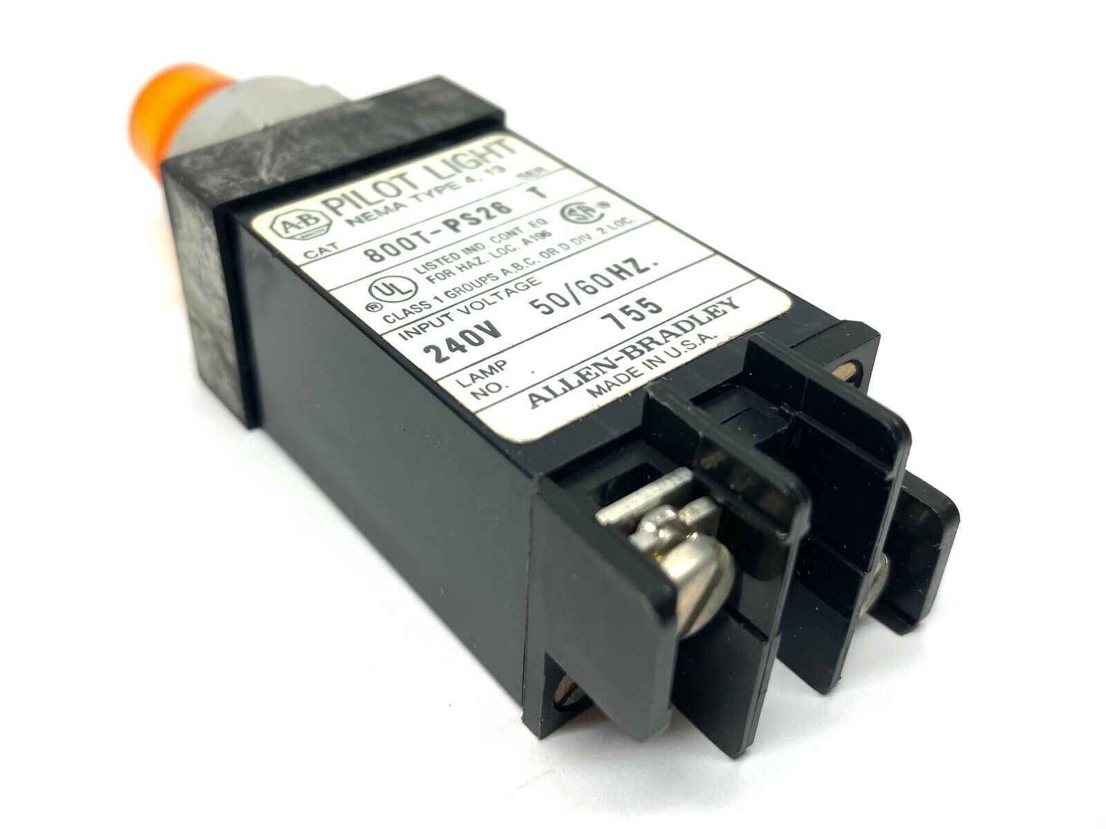 Allen Bradley 800T-PS26A Ser. T 18mm Amber Pilot Light - Maverick Industrial Sales