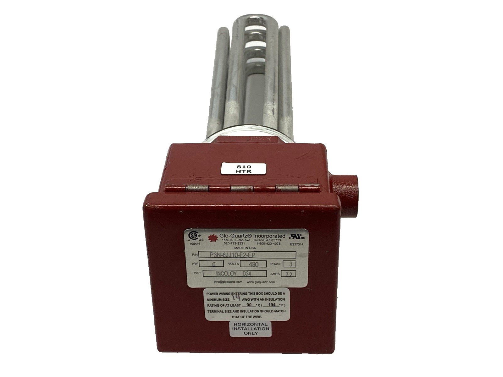 Glo-Quartz P3N-GJJ10-E2-EP Screwplug Electric Immersion Heater - Maverick Industrial Sales