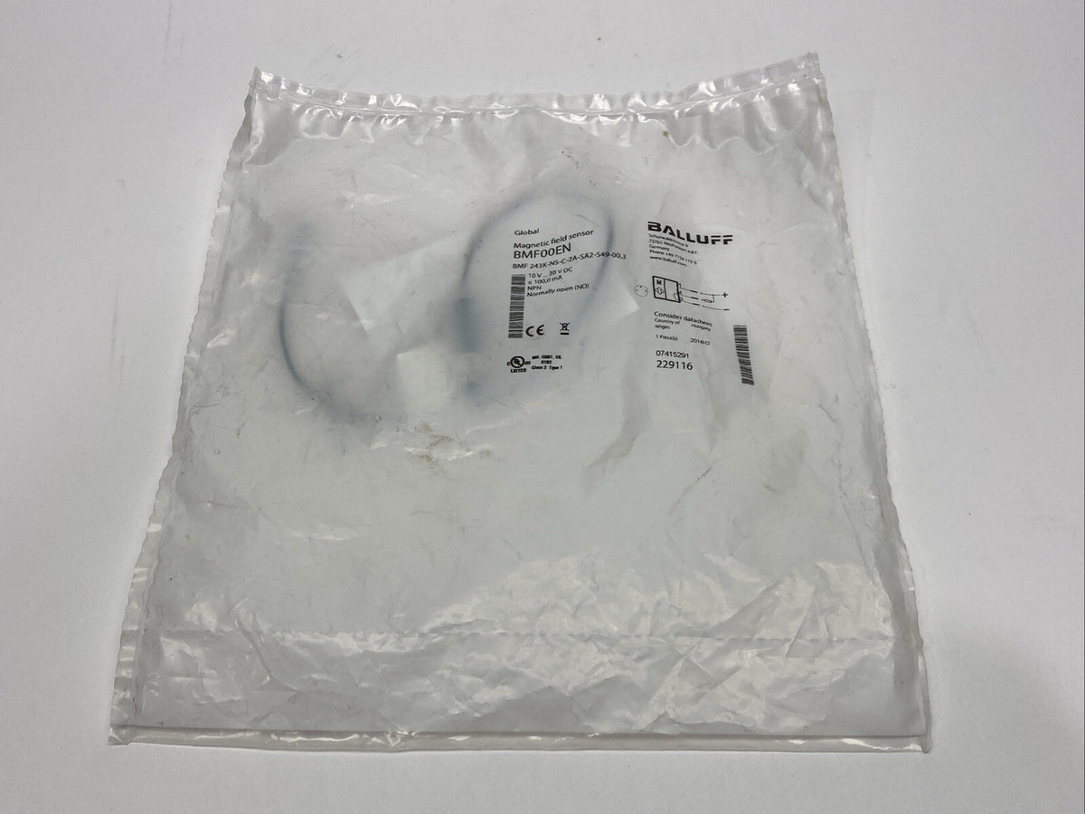 BMF 243K-NS-C-2A-SA2-S49-00,3, BMF00EN | Balluff BMF 243K-NS-C-2A-SA2-S49-00,3 Magnetic Field Sensors For C-Slot BMF00EN - New - Maverick Industrial Sales