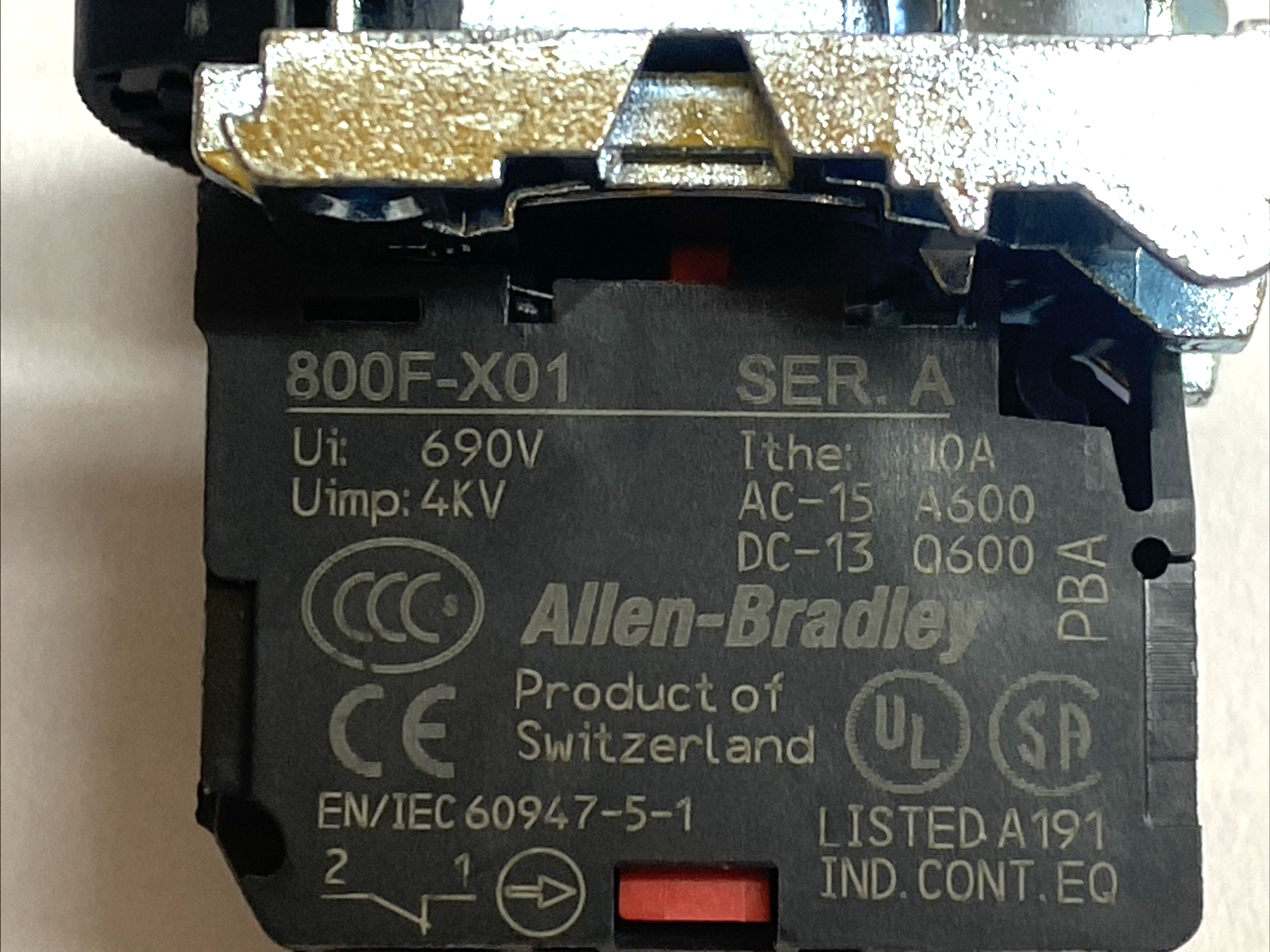 800FM‑MP44 | Allen‑Bradley Red 40mm Push‑Pull Mushroom Operator 22mm - Used - Maverick Industrial Sales