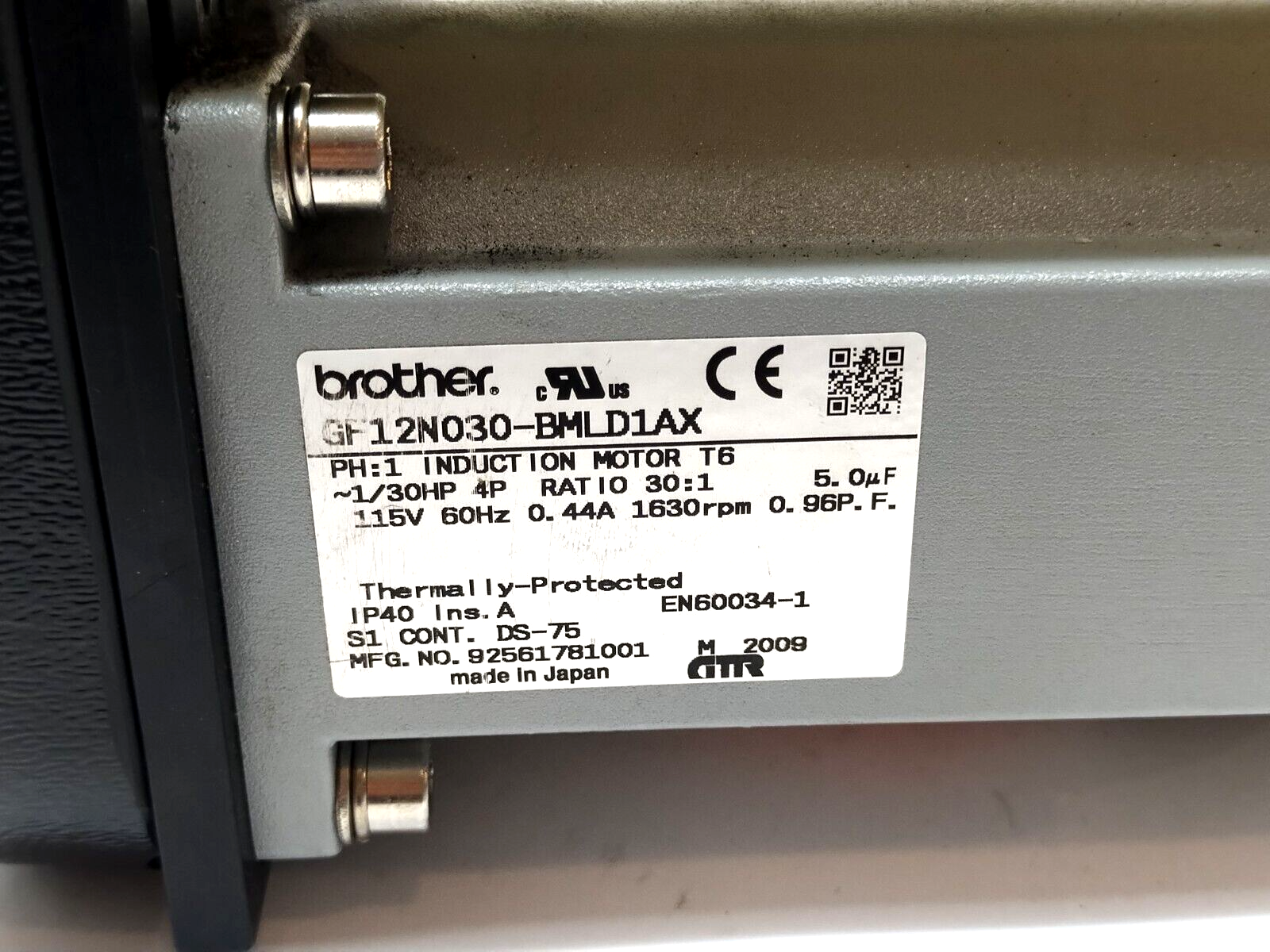 Brother GF12N030-BMLD1AX Induction Motor Flat Belt Conveyor 7.5" W x 14.75" L - Maverick Industrial Sales