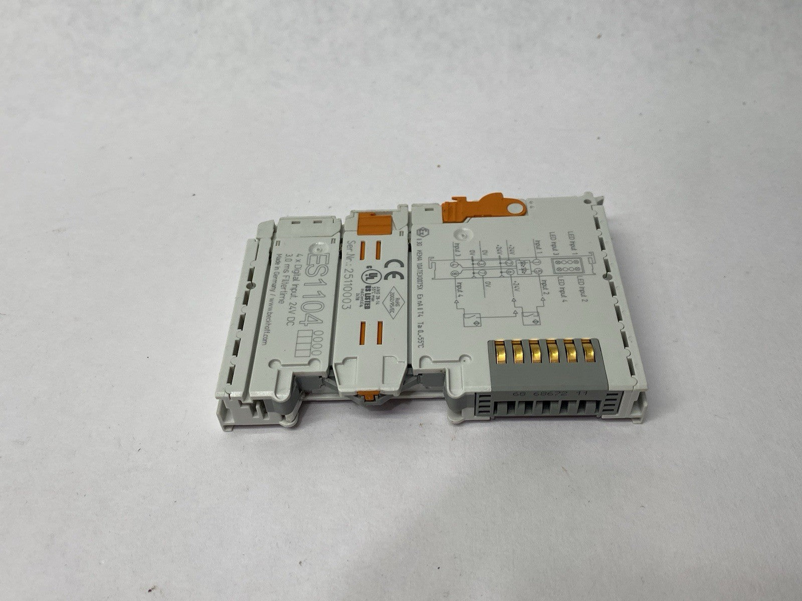 Beckhoff ES1104 EtherCAT Digital Input Terminal 24VDC 3.0ms Filtertime - Maverick Industrial Sales