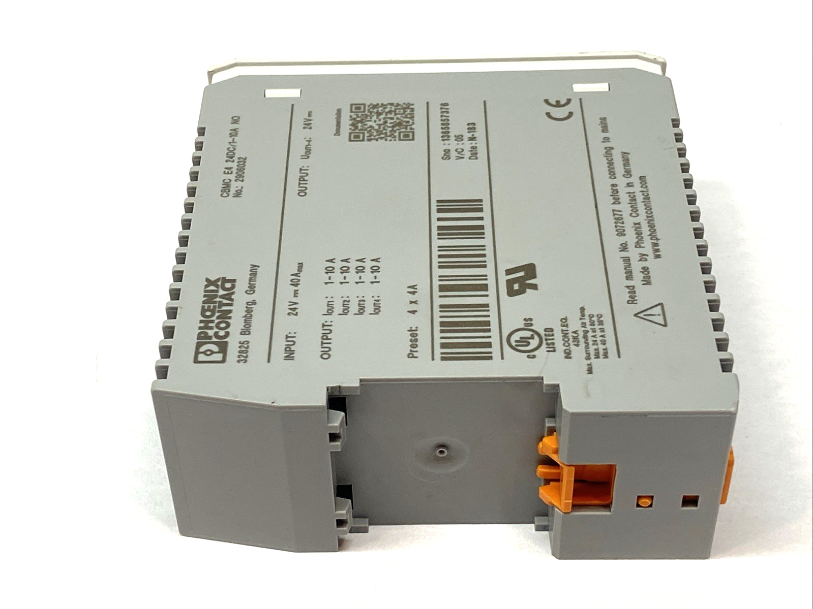 Phoenix Contact CBMC E4 24DC/1-10A NO Electronic Circuit Breaker 2906032 - Maverick Industrial Sales