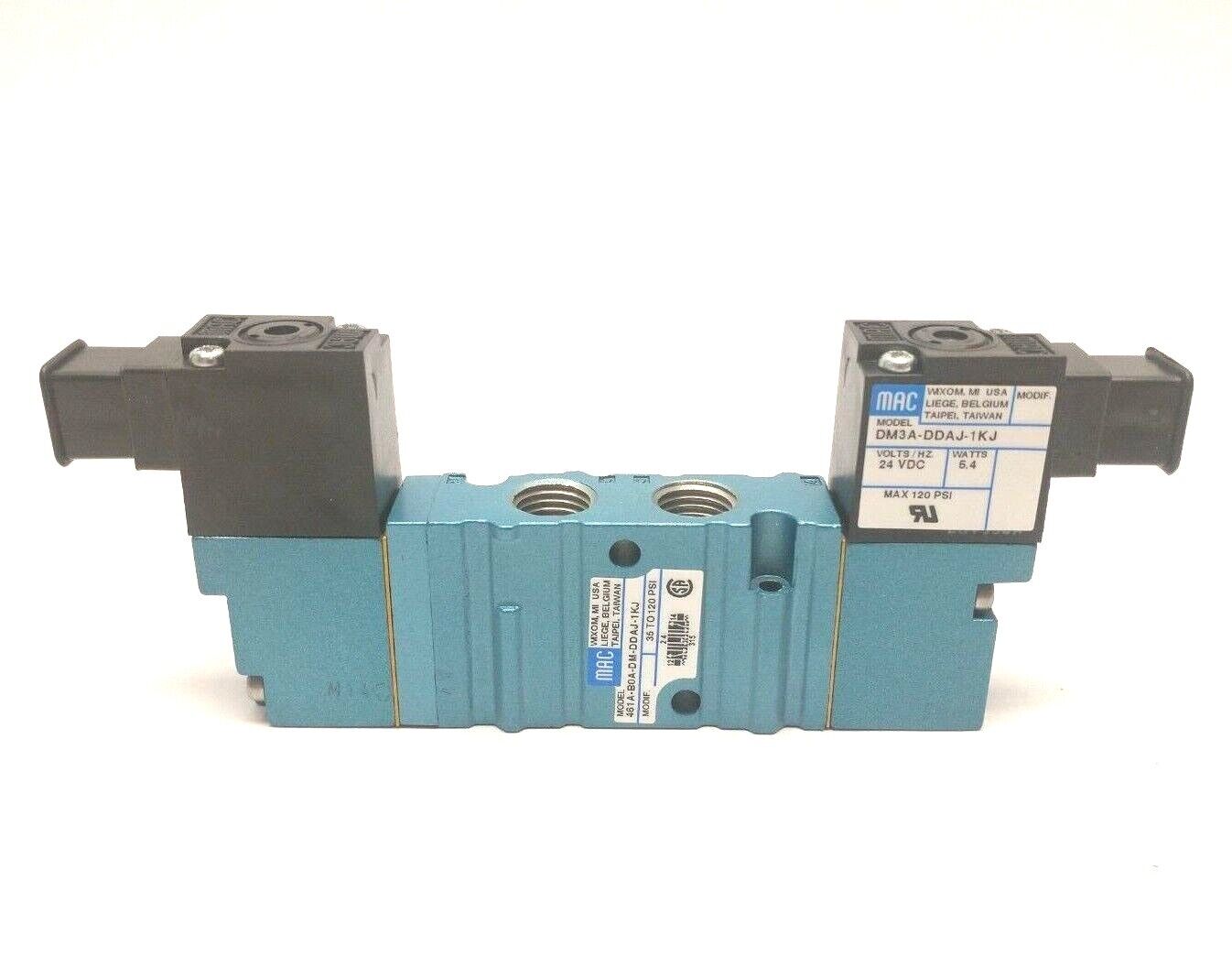 MAC Valves 461A-BOA-DM-DDAJ-1KJ Double Solenoid 3-Pos Pilot Valve 24VDC 1/4"NPTF - Maverick Industrial Sales