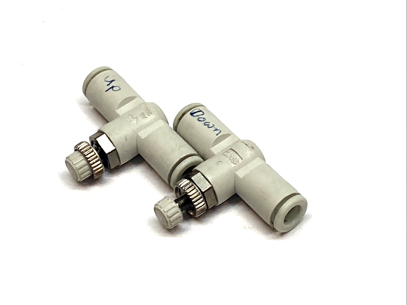 AS2001F | SMC Inline Pneumatic Speed Controller One‑Touch Flow Valve LOT OF 2 - Used - Maverick Industrial Sales