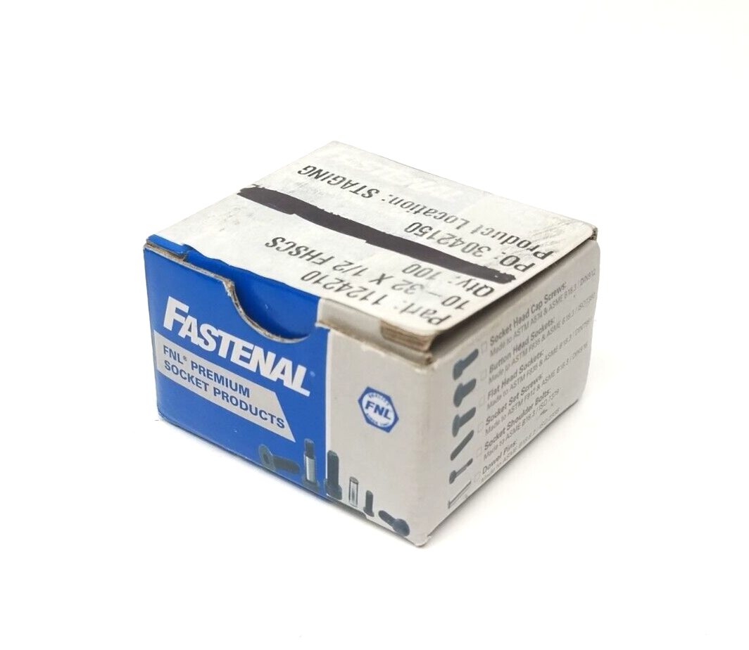 Fastenal 1124210 #10-32 x 1/2" L, 1/8" Hex Drive, Black Oxide Steel BOX OF 100 - Maverick Industrial Sales
