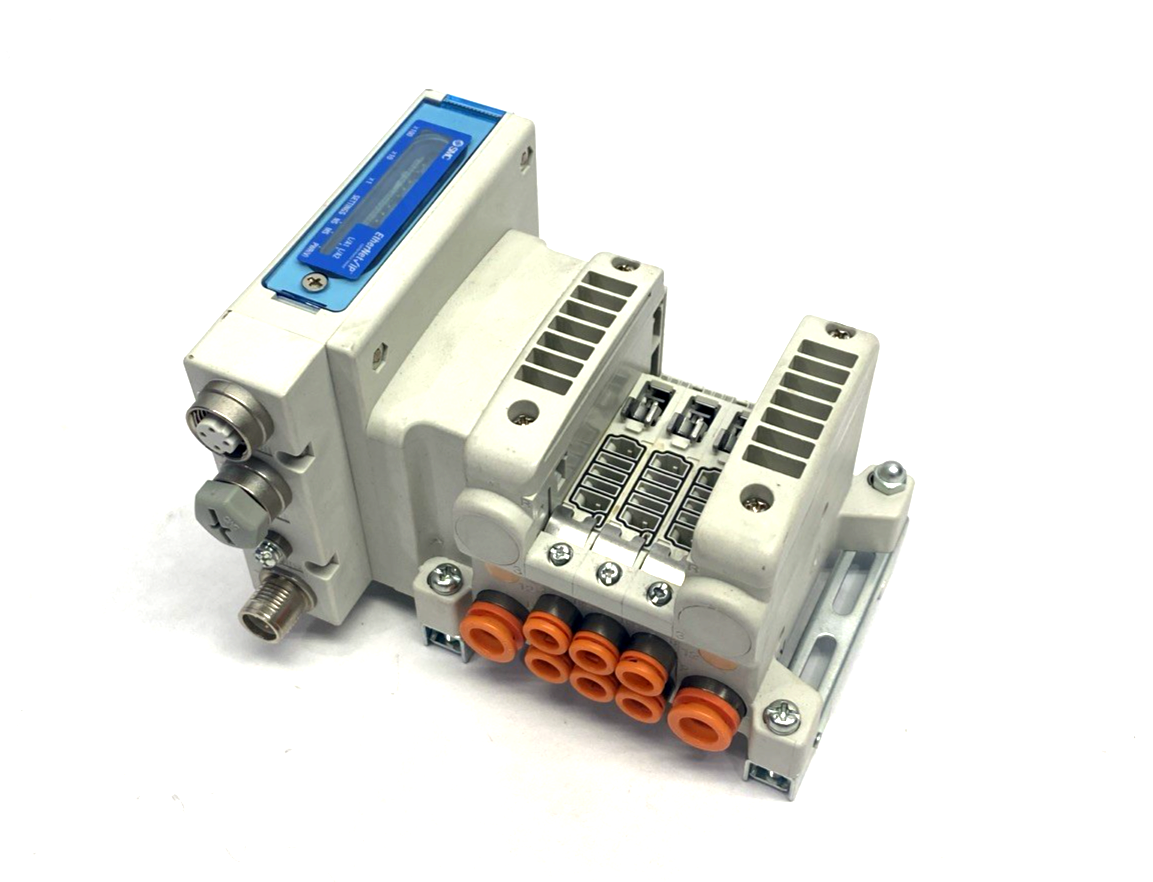 VV5QC11-03N7SEAN-D0S | SMC Pneumatic Solenoid Valve Manifold, 3-Station, 5-Port - Used - Maverick Industrial Sales