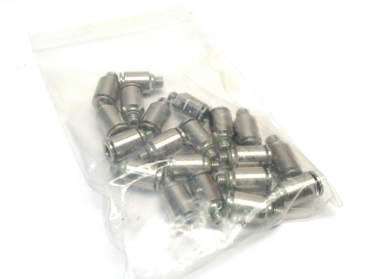 No p/n | Festo Push-To-Connect Pneumatic Fittings Stainless Steel 6mm OD Tube LOT OF 20 - New – Open box - Maverick Industrial Sales