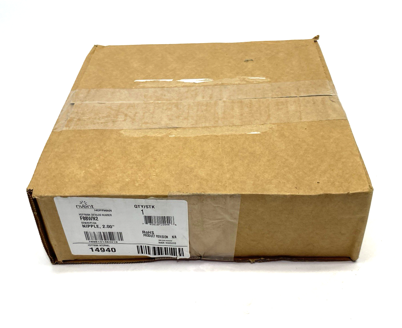 F88WN2 | Hoffman nVent Nipple Feed-Through Wireway, 8.00" x 8.00" x 2.00" Gray - New - Maverick Industrial Sales