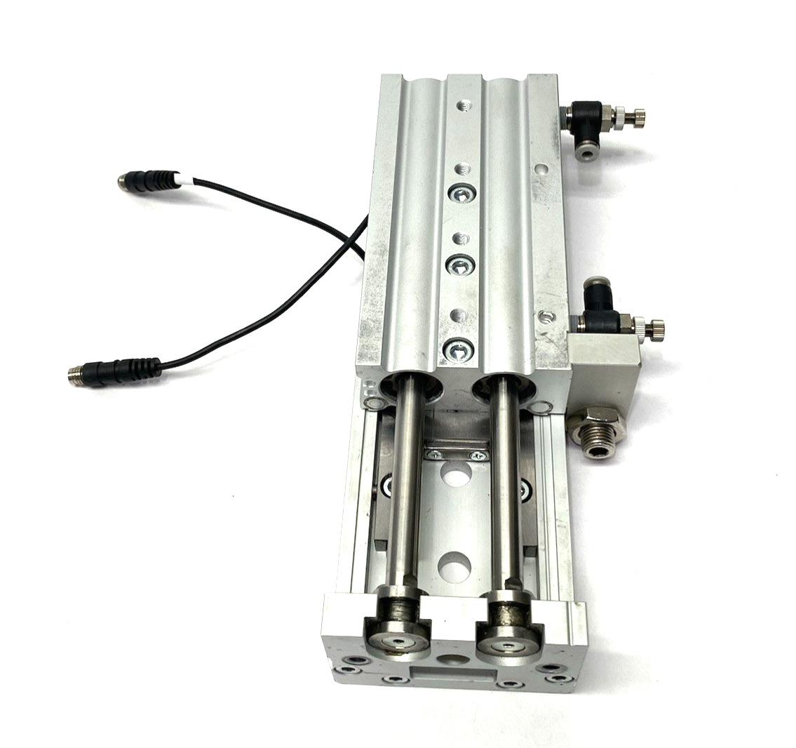 SMC MXS20-75 Guided Slide Table Cylinder 75mm Stroke Adjustable w/ Auto Switches - Maverick Industrial Sales