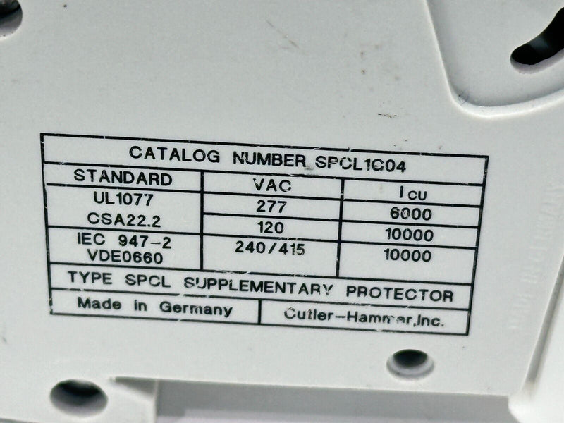 Cutler Hammer SPCL1C04 Circuit Breaker 1-Pole 4A 240/415V - Maverick Industrial Sales