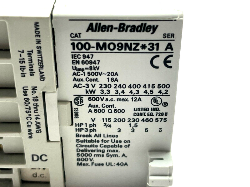 Allen Bradley 100-M09NZ2431 Ser. A Contactor - Maverick Industrial Sales