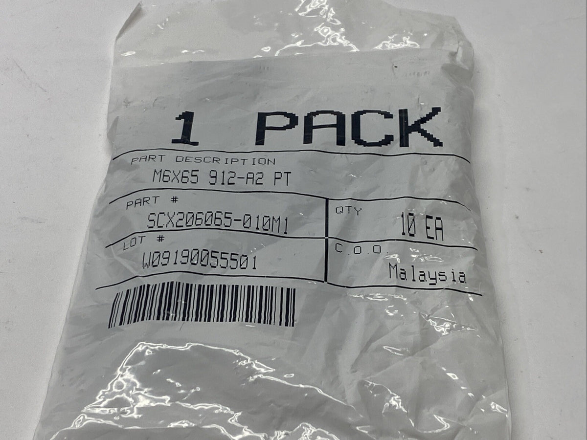 SCX206065-010M1 | Socket Head Cap Screws M6x65 912-A2 PT PKG OF 10 - New - Maverick Industrial Sales