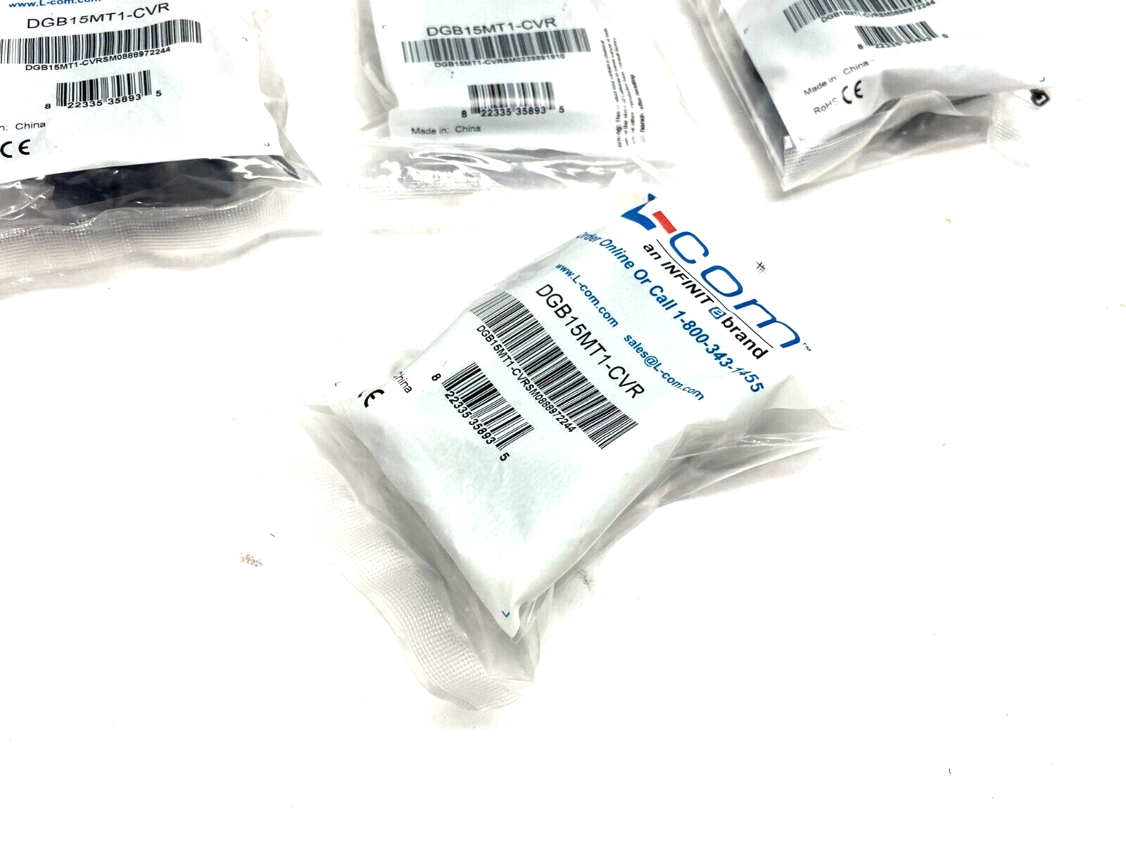 L-Com DGB15MT1-CVR Termination Connector Cover Black LOT OF 7 - Maverick Industrial Sales