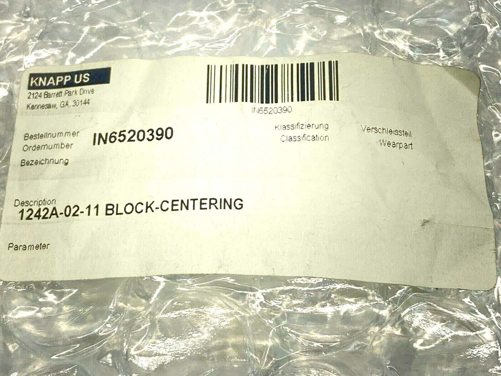 KNAPP 1242A-02-11 Centering Block IN6520390 - Maverick Industrial Sales