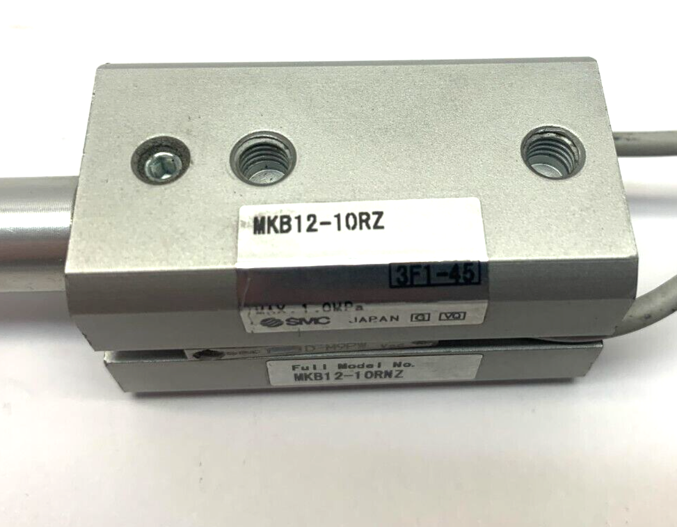 MKB12-10RZ | SMC Rotary Clamp Cylinder w/ 2x SMC D-M9PW Proximity Switch Sensor - Used - Maverick Industrial Sales