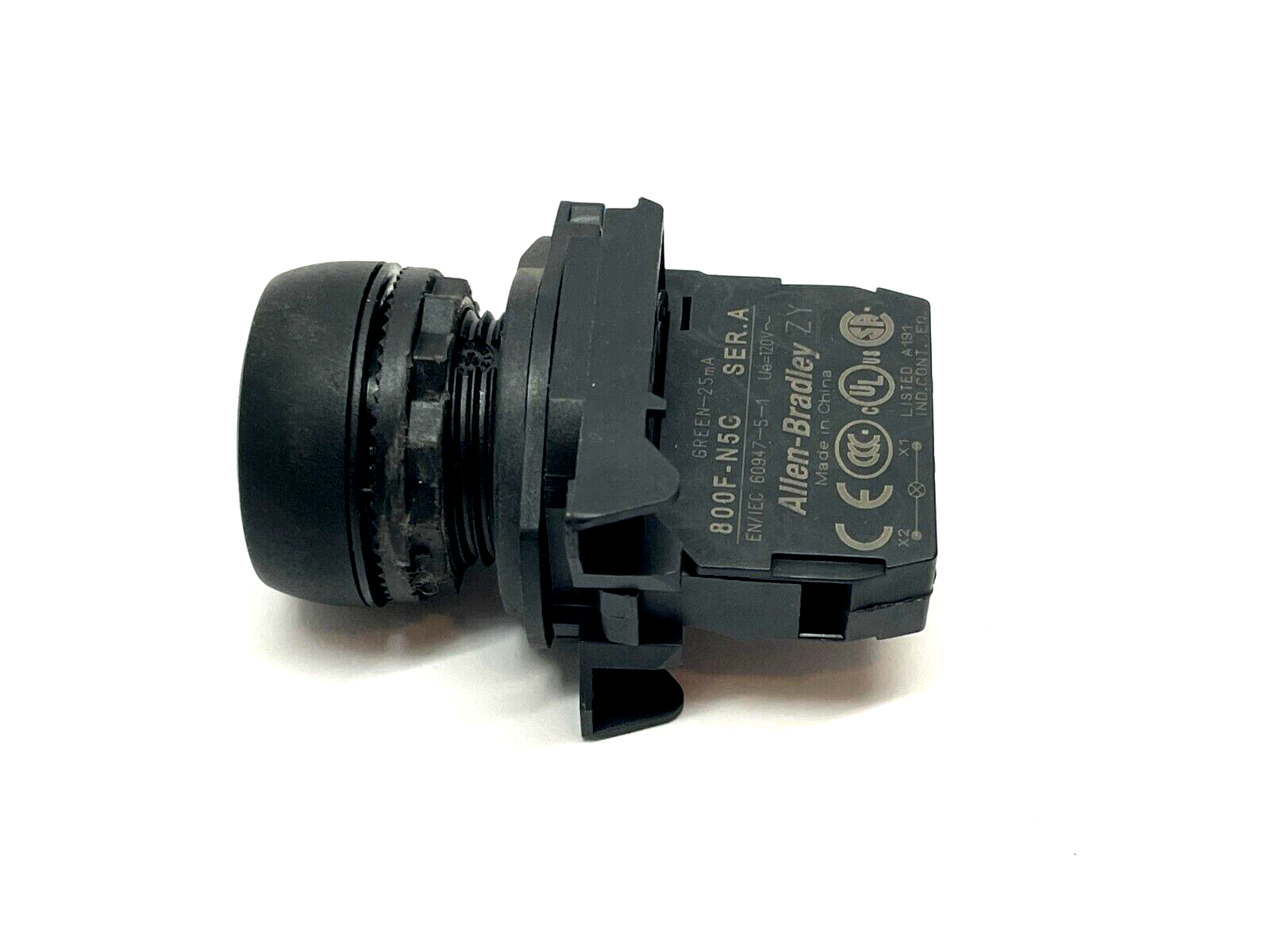 Allen Bradley 800FP-LFA3 Illuminated Pushbutton Green w/ 800F-N5C Ser. A Lamp - Maverick Industrial Sales