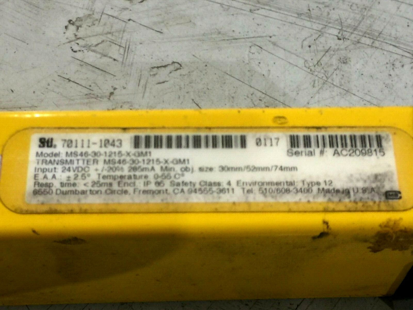 STI 70111-1043 Mini Safe 4600 Series MS46-30-1215-X-GM1 Transmitter - Maverick Industrial Sales