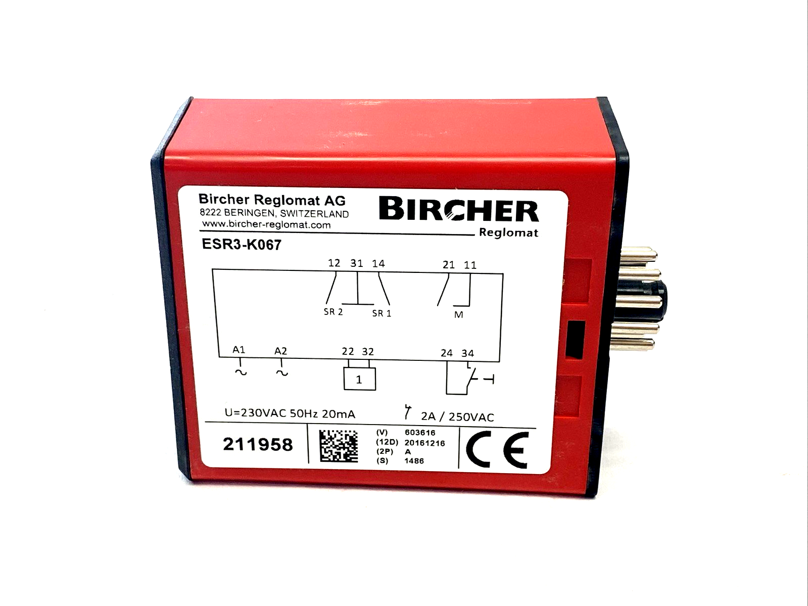 Bircher Reglomat ESR3-K067 Switching Evaluation Unit, 2 Channels 2 Relays 230VAC - Maverick Industrial Sales